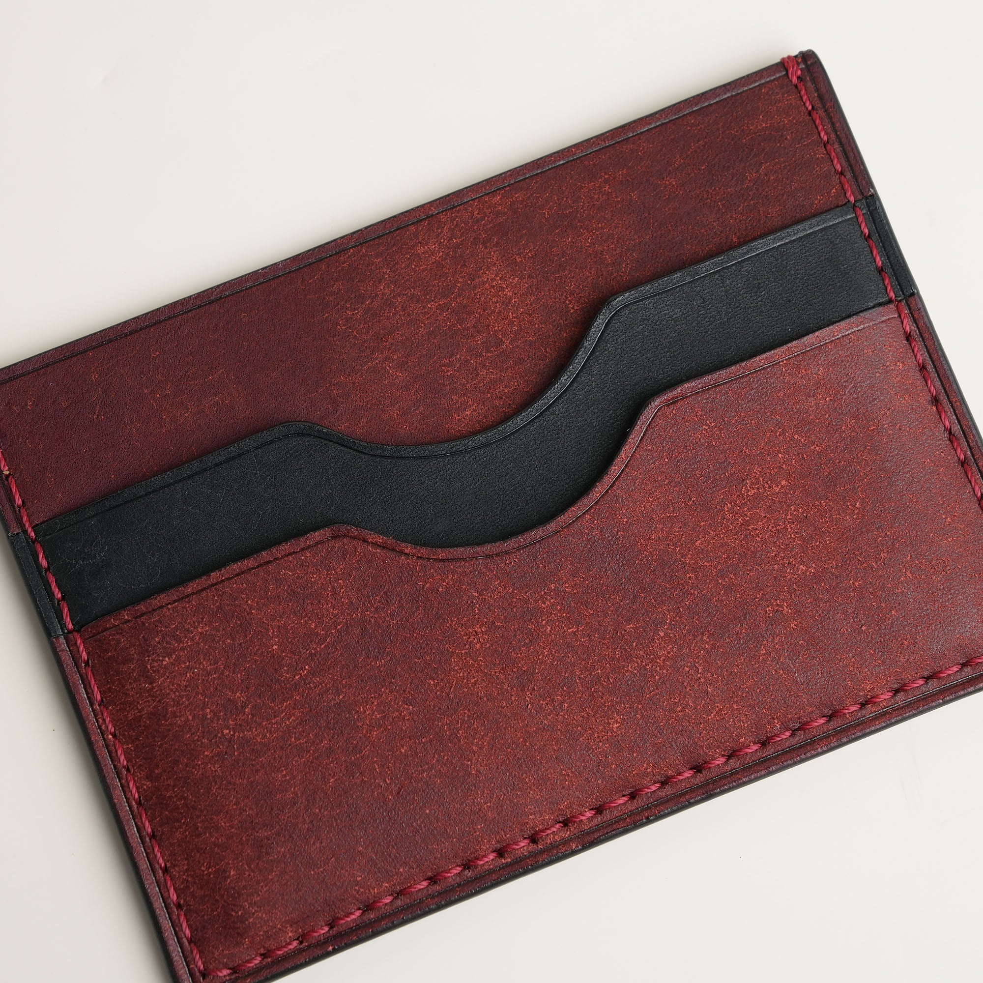 Burgundy Pueblo Leather Card Holder - Stupid Hyena