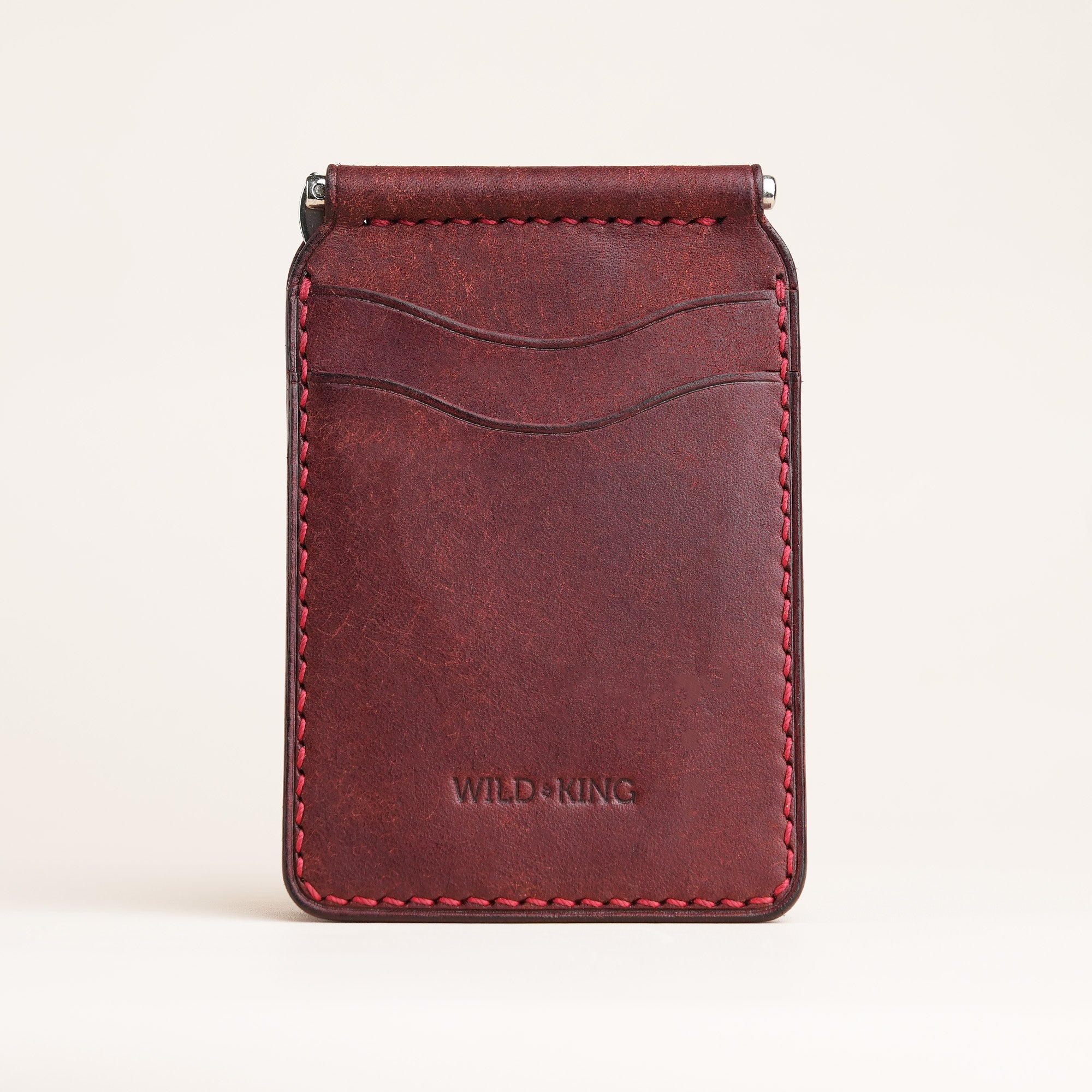 Burgundy Pueblo Leather Classic Money Clip