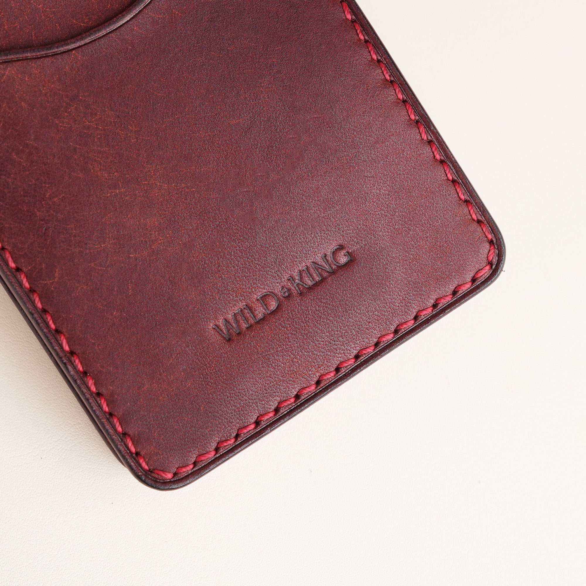 Burgundy Pueblo Leather Classic Money Clip