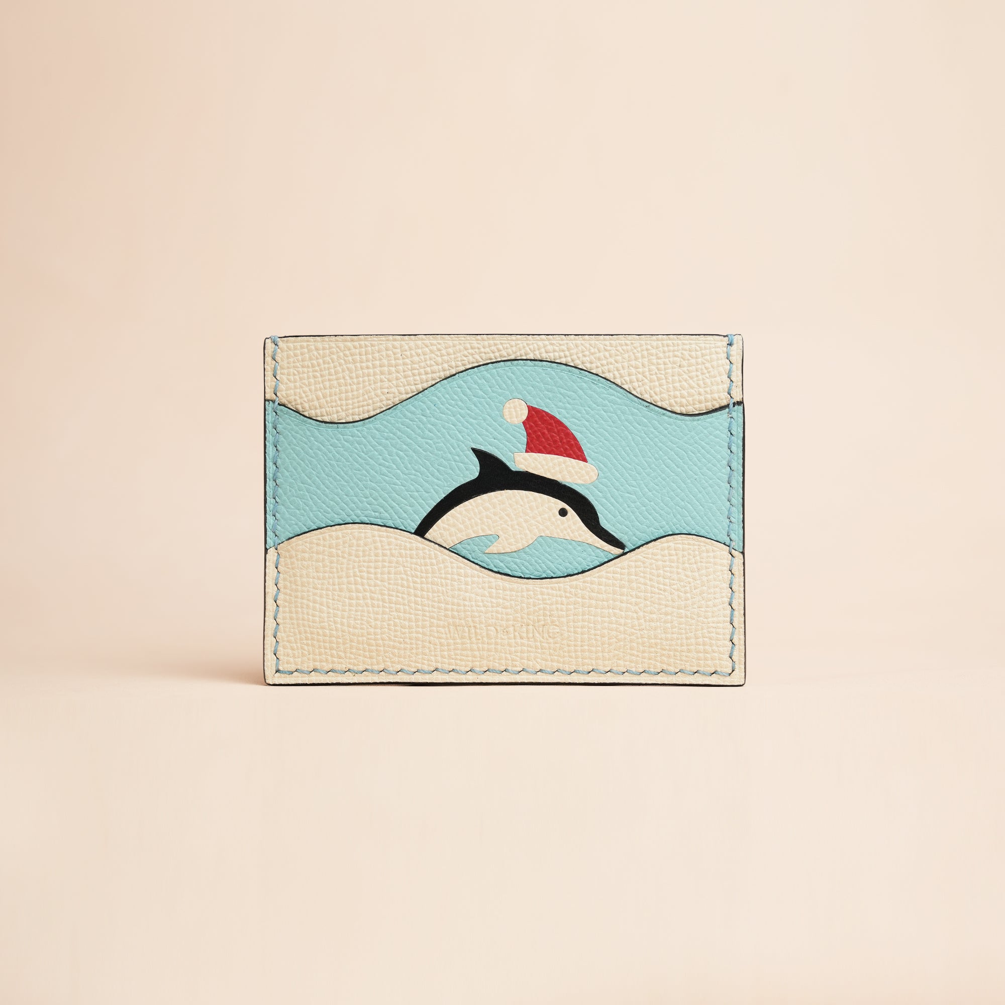 Christmas Epsom Leather Card Holder - Whale
