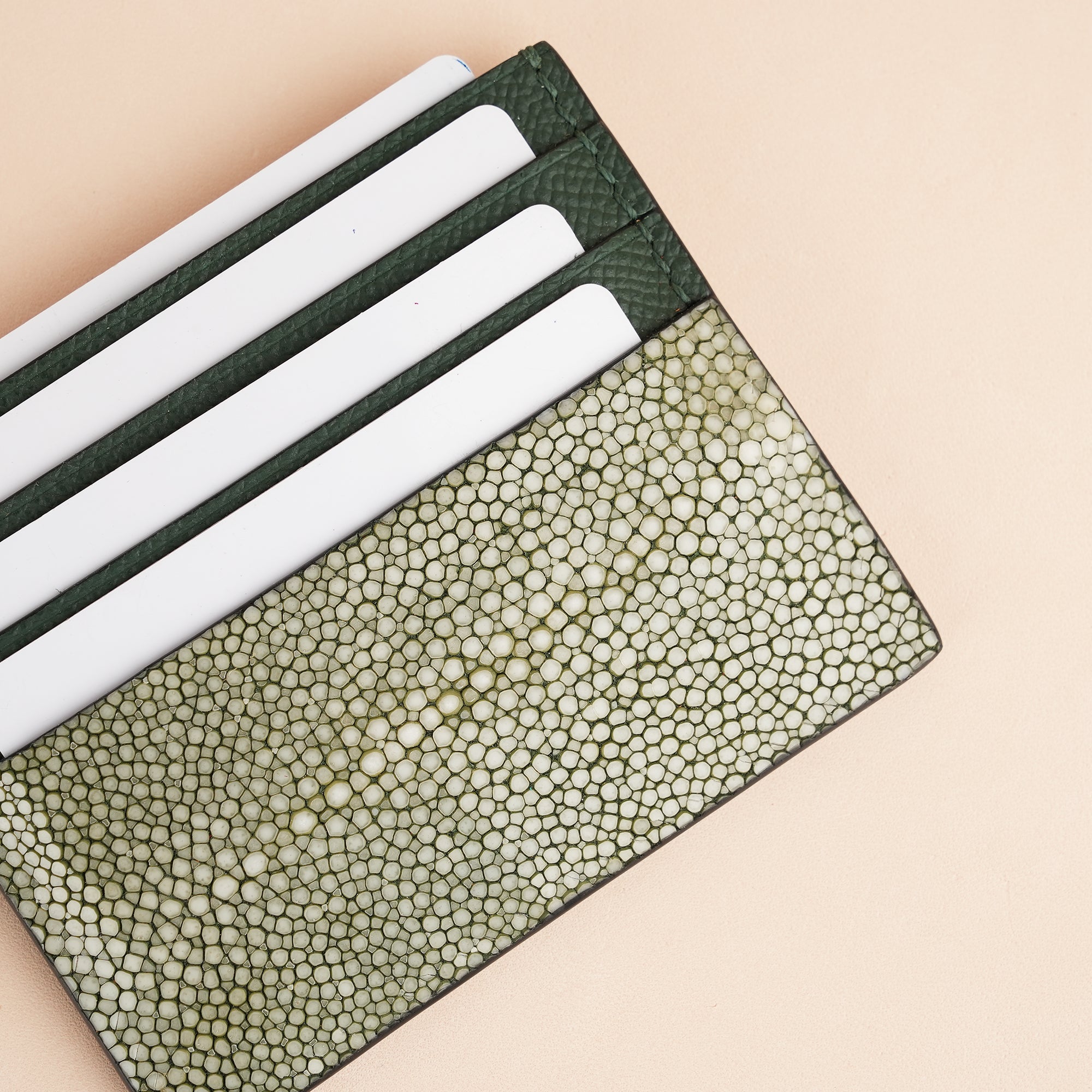 Green Stingray Leather Card Holder