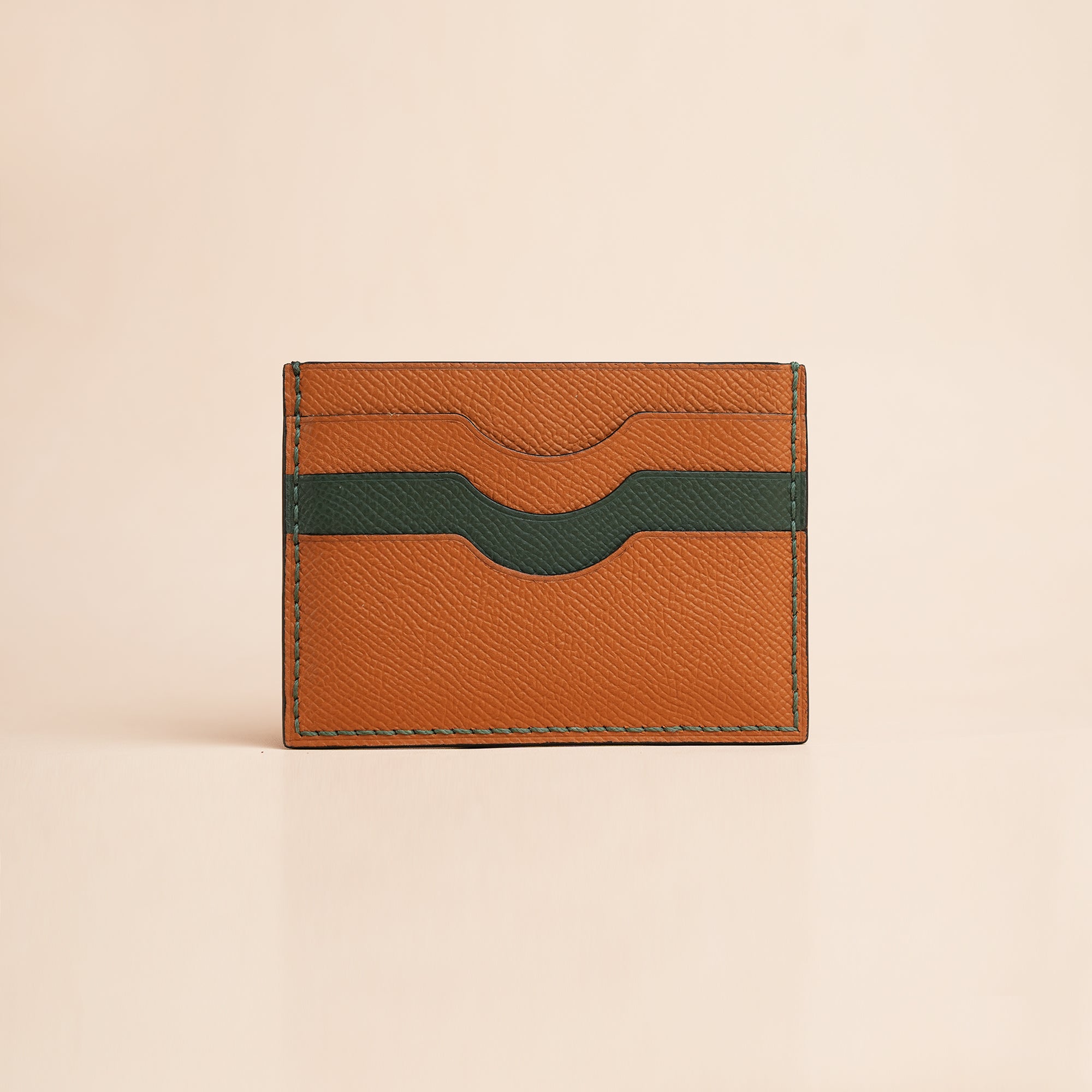 Christmas Epsom Leather Card Holder - Camelo