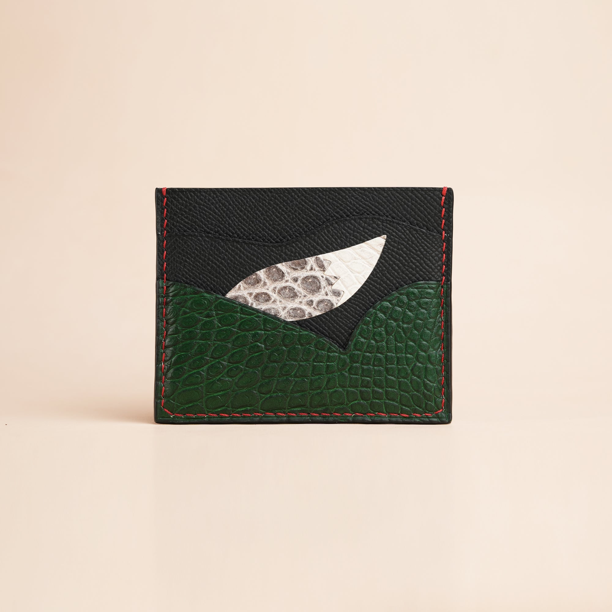 Epsom Leather Card Holder - Fox Christmas Design