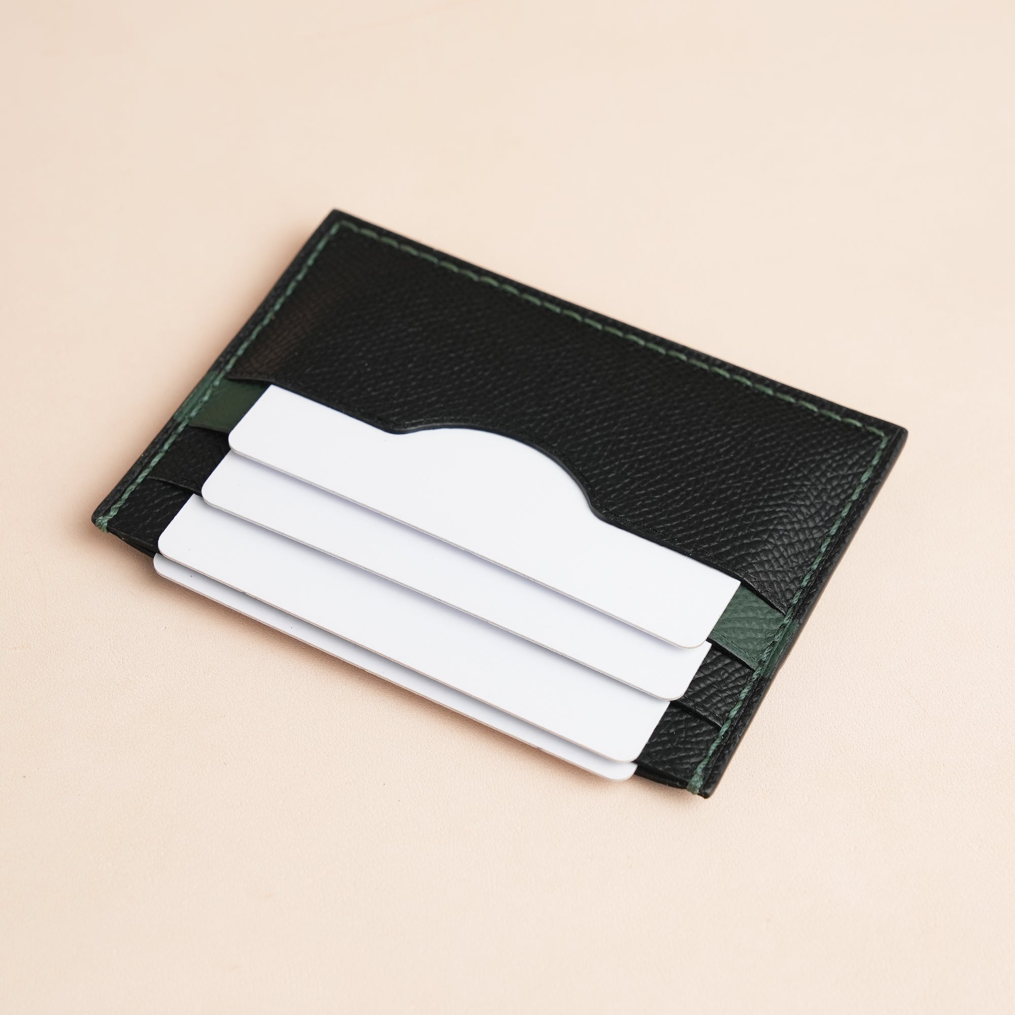 Epsom Leather Card Holder - Fox Christmas Design