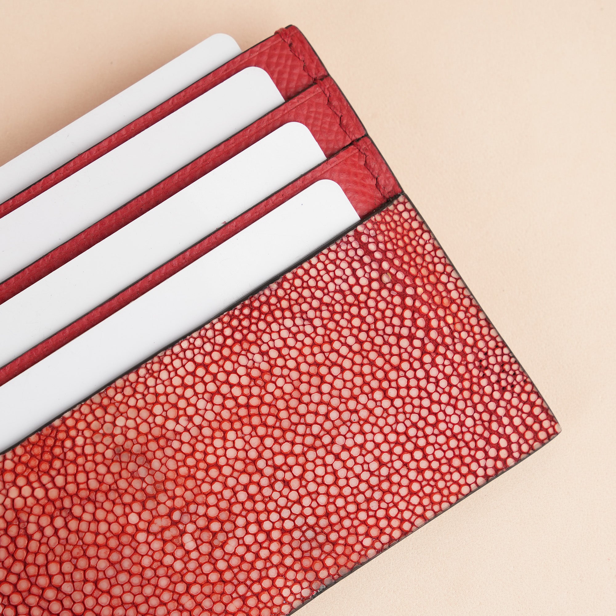 Red Stingray Leather Card Holder