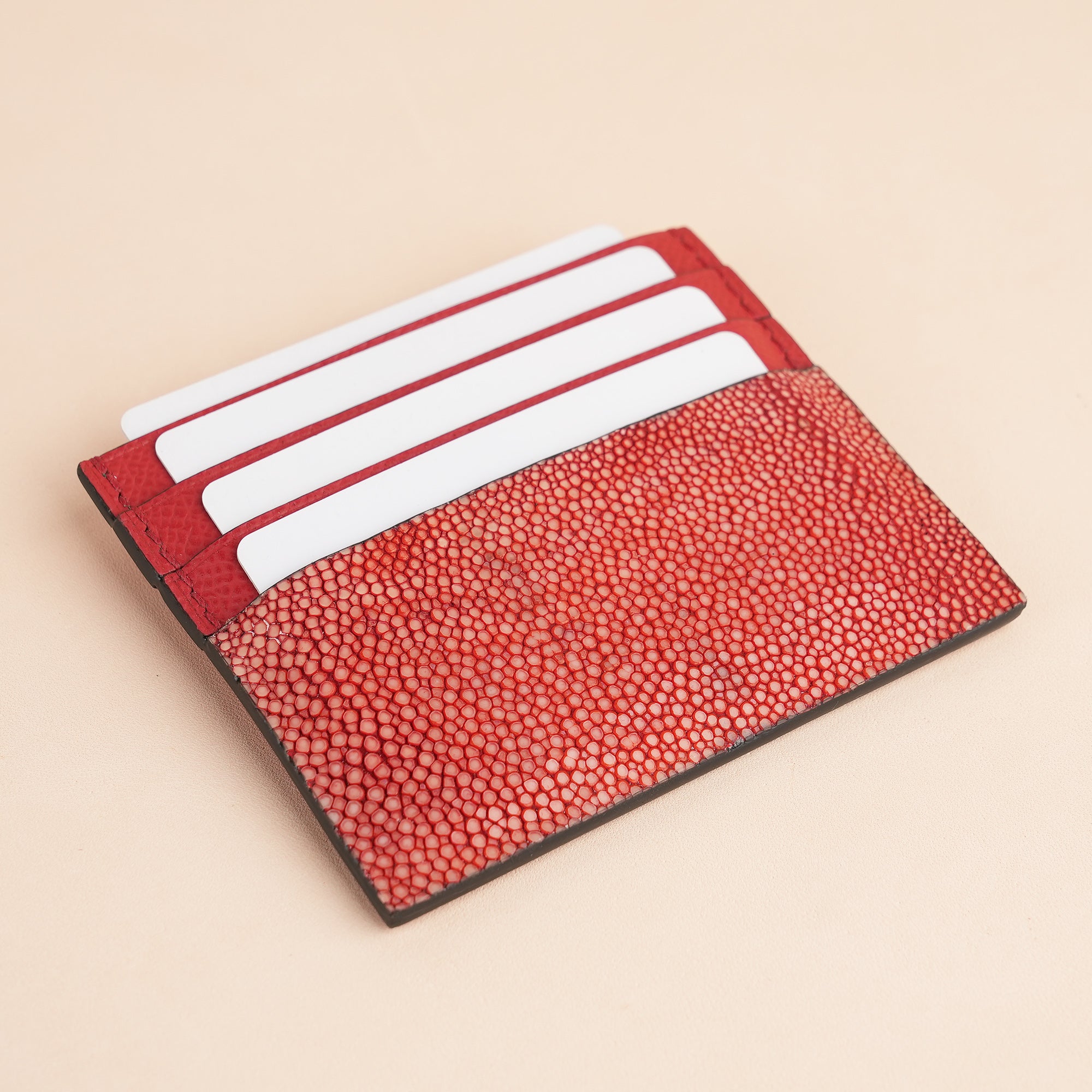 Red Stingray Leather Card Holder