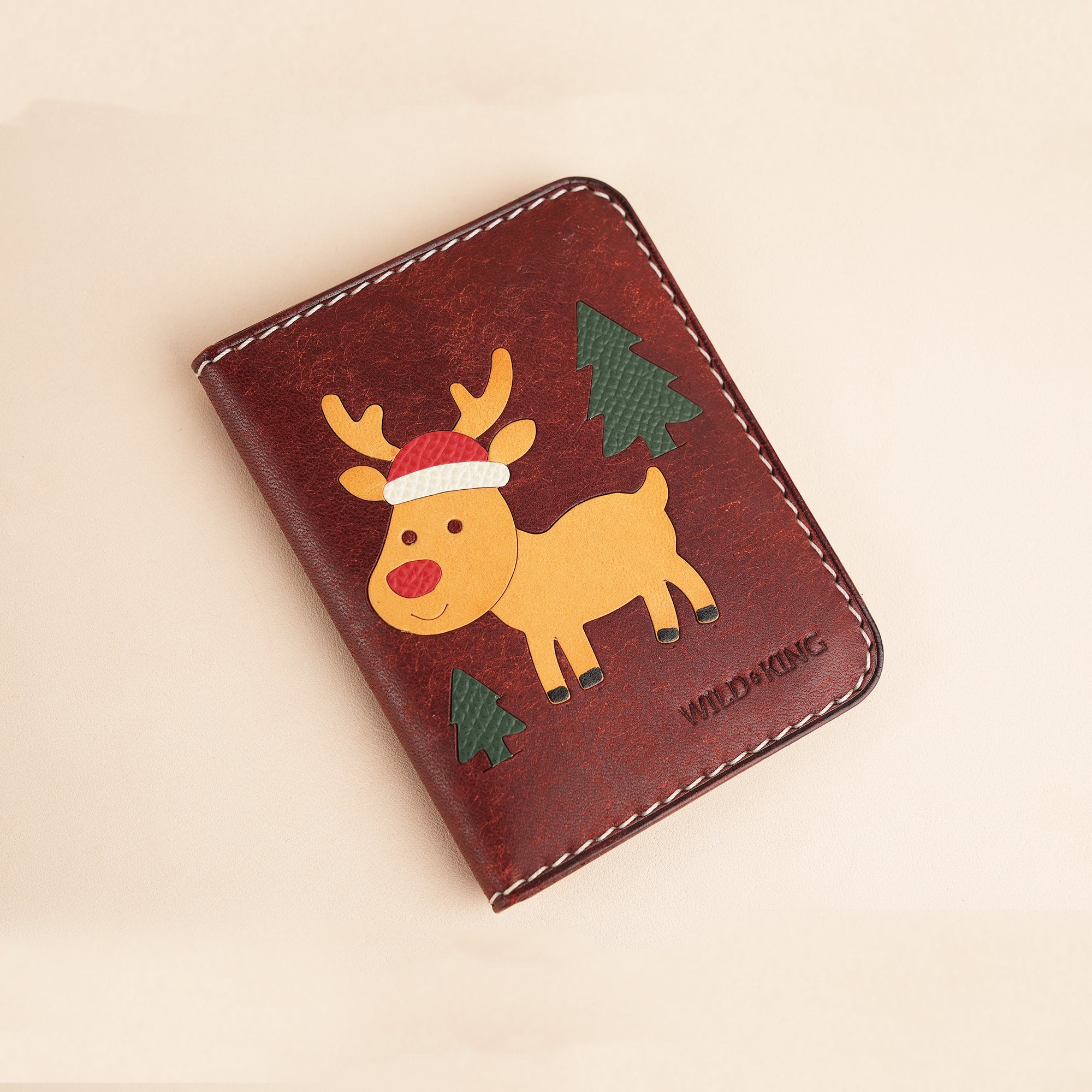 Pueblo Leather Bifold Wallet - Reindeer Stupid
