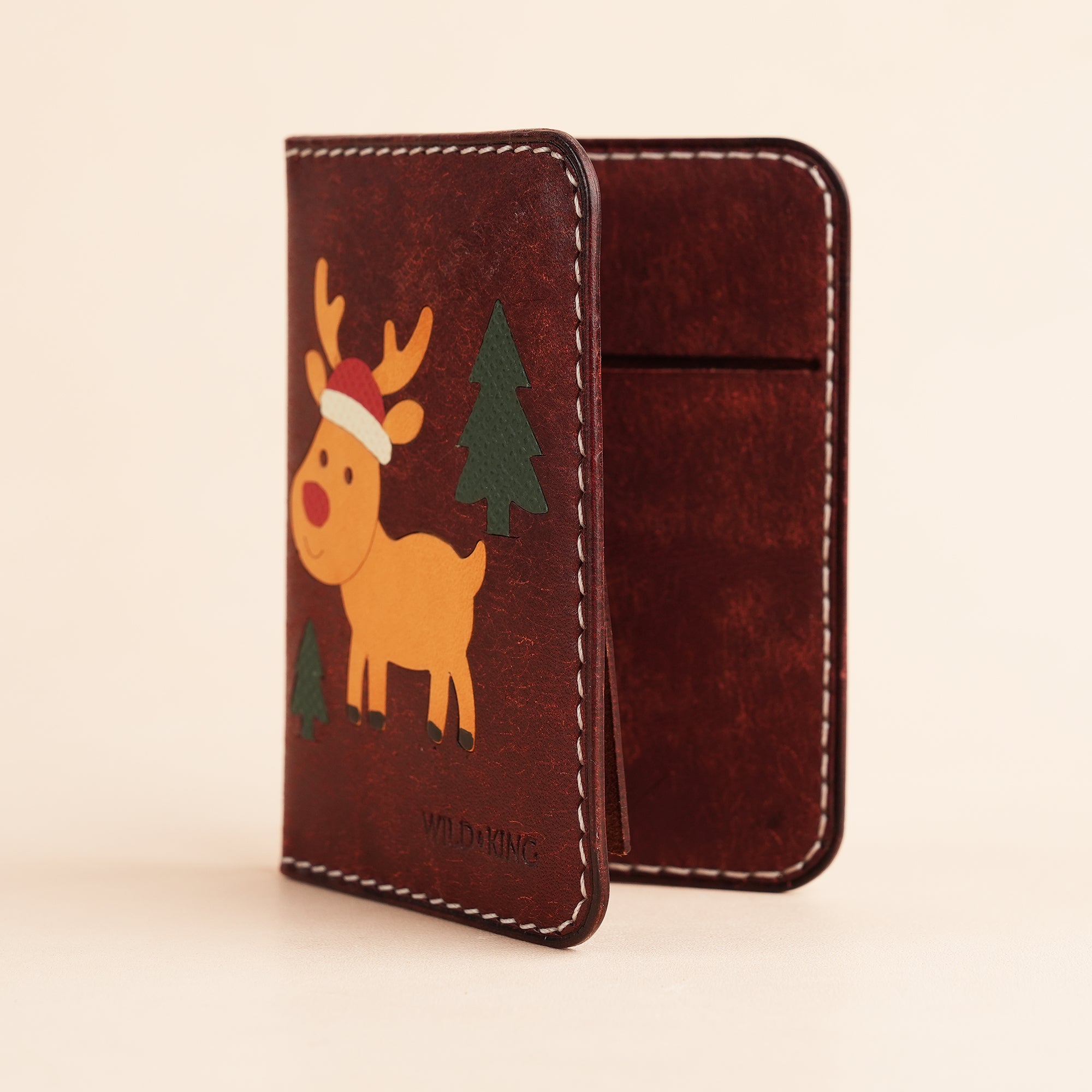 Pueblo Leather Bifold Wallet - Reindeer Stupid