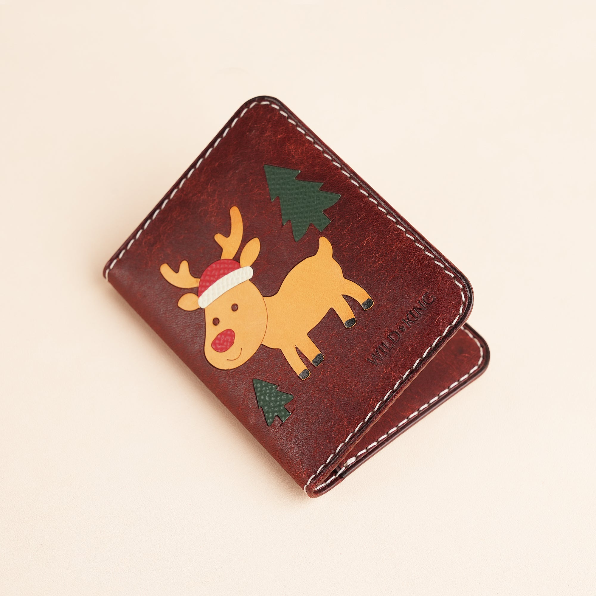 Pueblo Leather Bifold Wallet - Reindeer Stupid