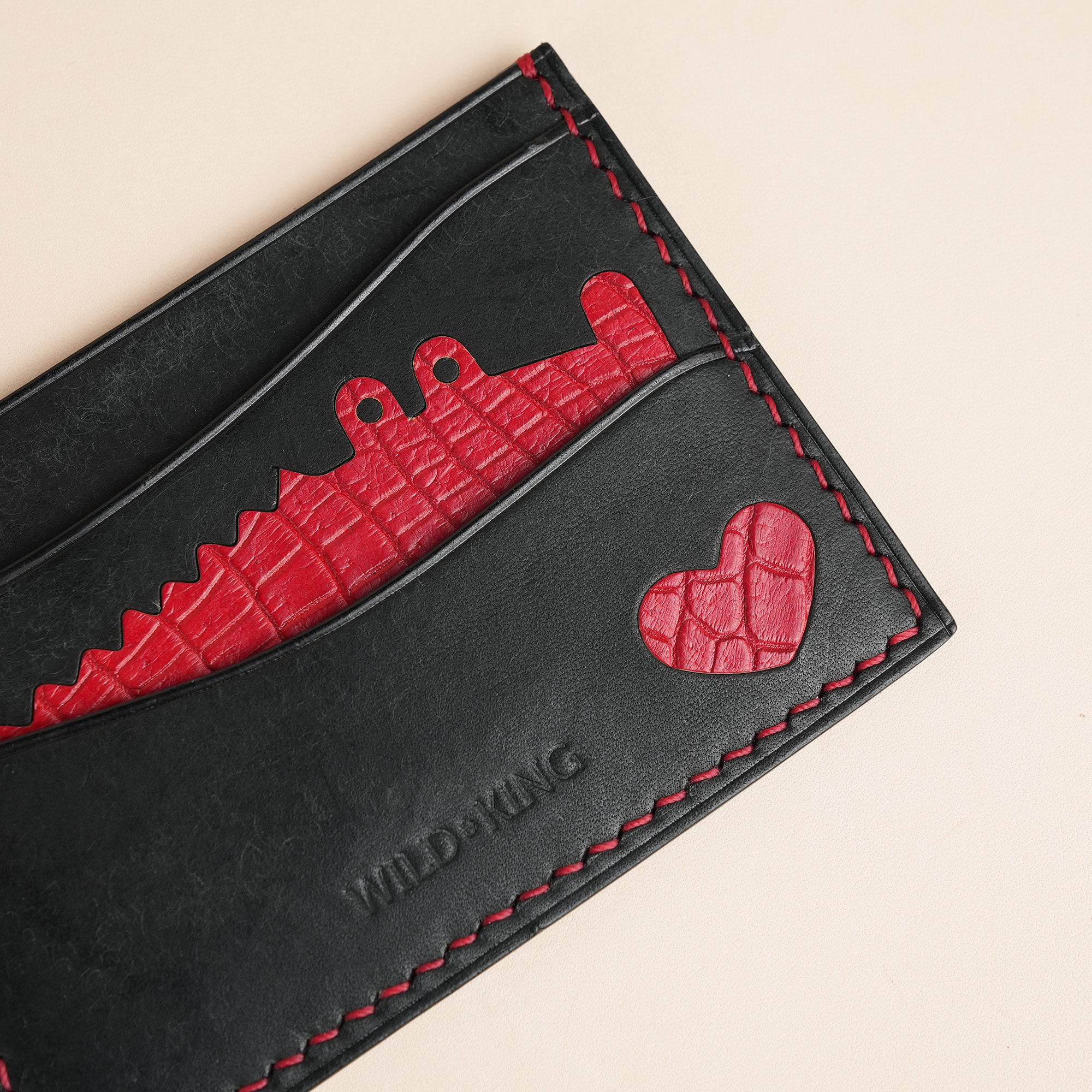 Black Pueblo Leather Card Holder - Valentine Edition