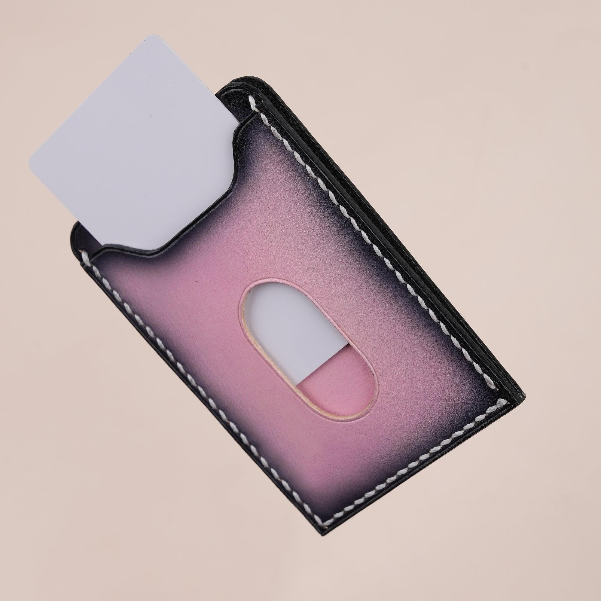 Patina Pink Leather Slim Card Holder - WildandKing