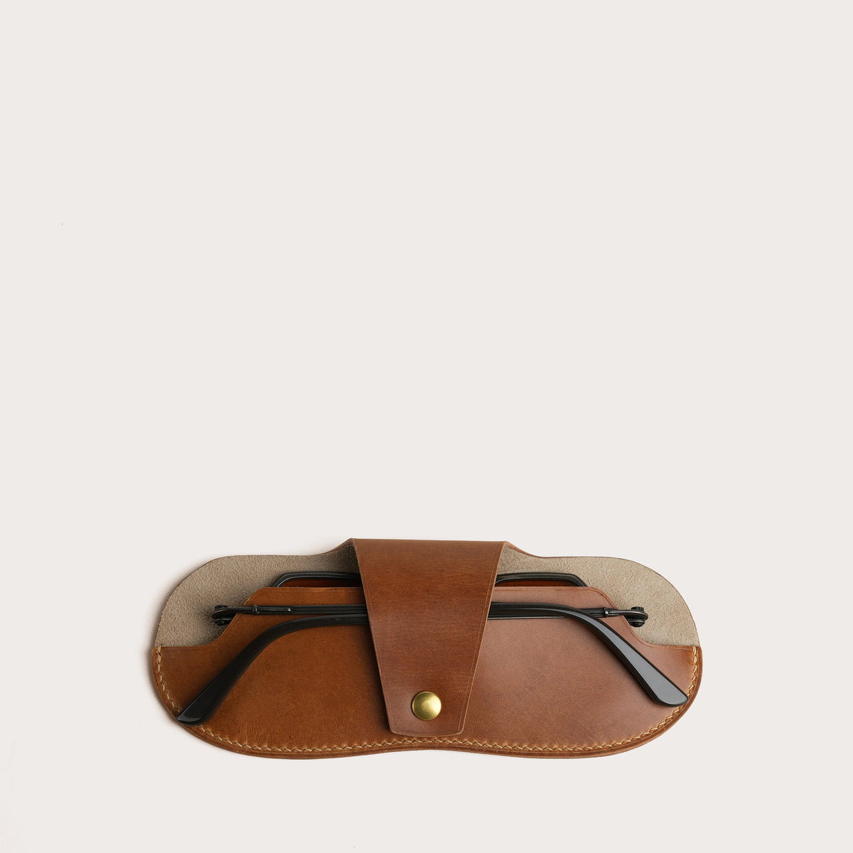 Chestnut Buttero Leather Glasses Case