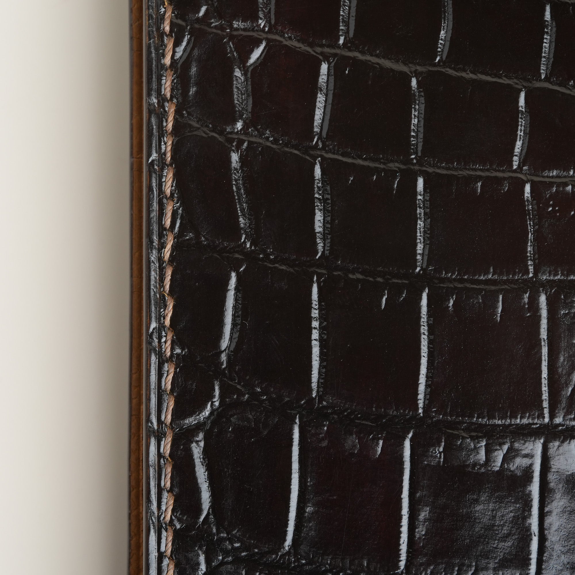 Choco Crocodile mix Golden Epsom Leather Long Wallet