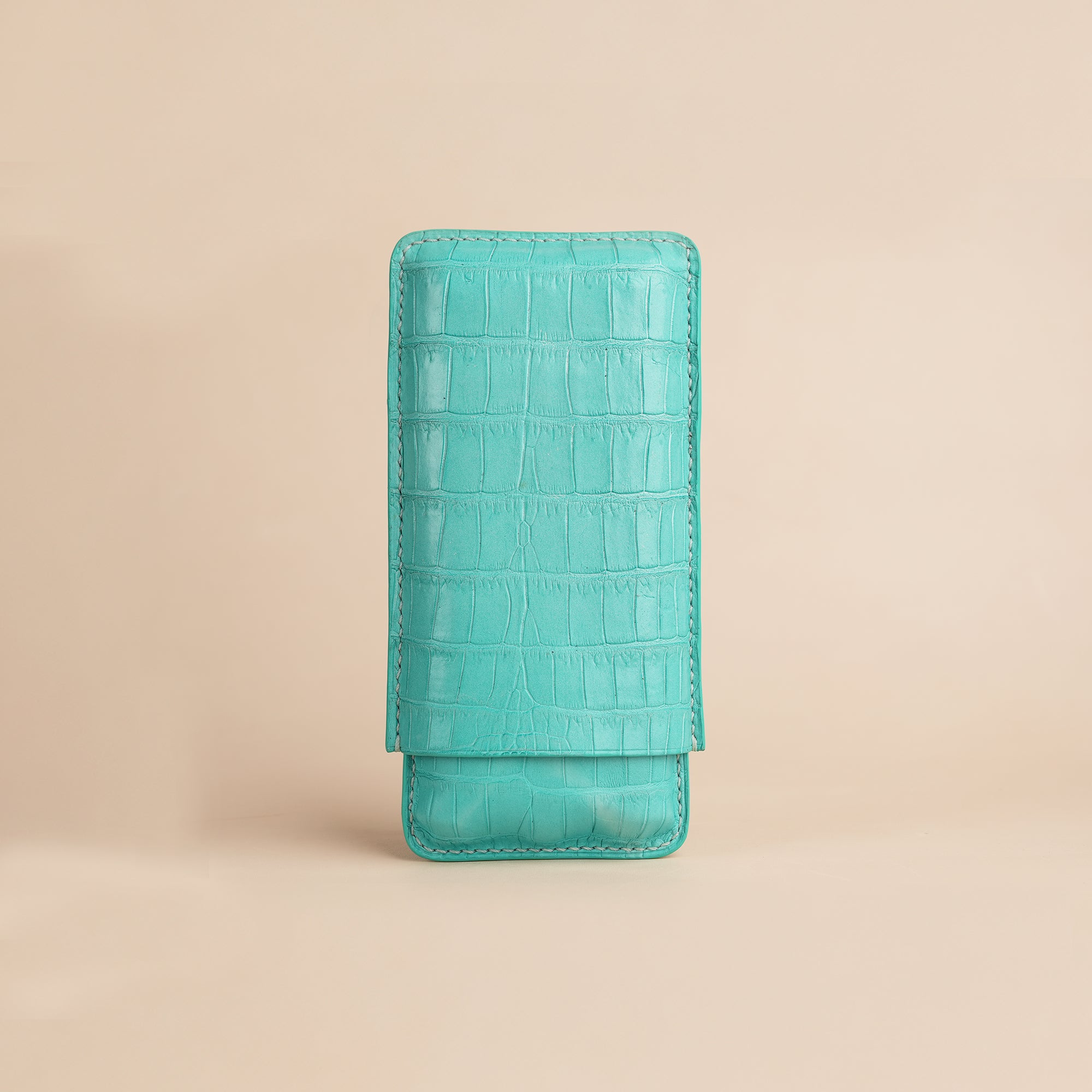 Turquoise Alligator Leather Cigarettes Case Holder