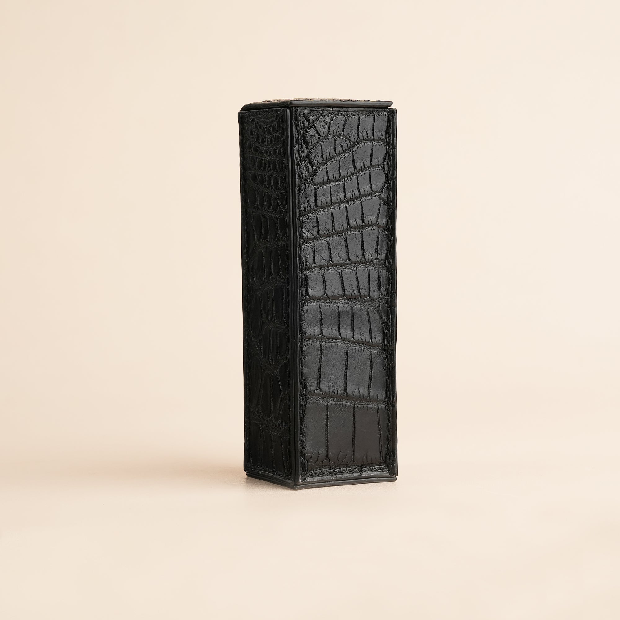 Black Alligator Leather Perfume Case