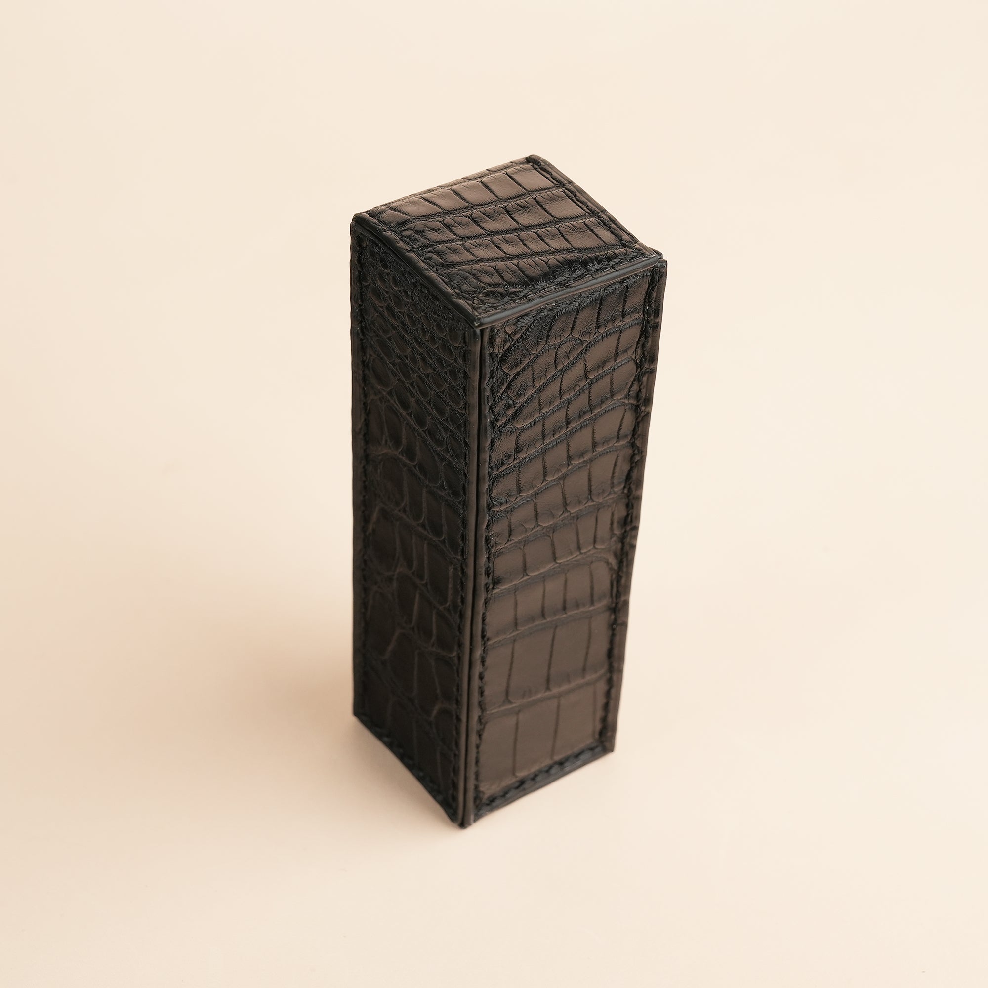 Black Alligator Leather Perfume Case