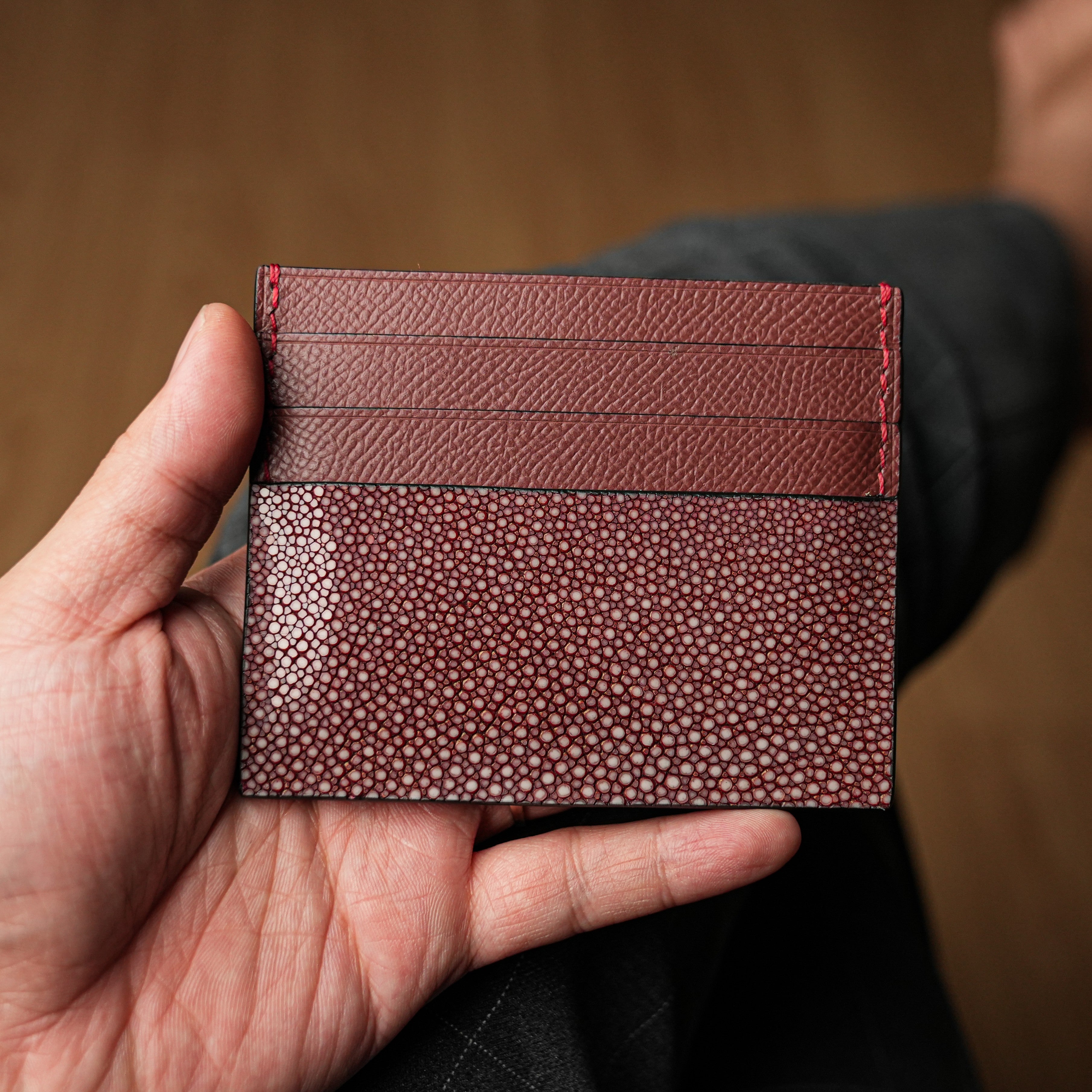 Red Stingray Leather Card Holder