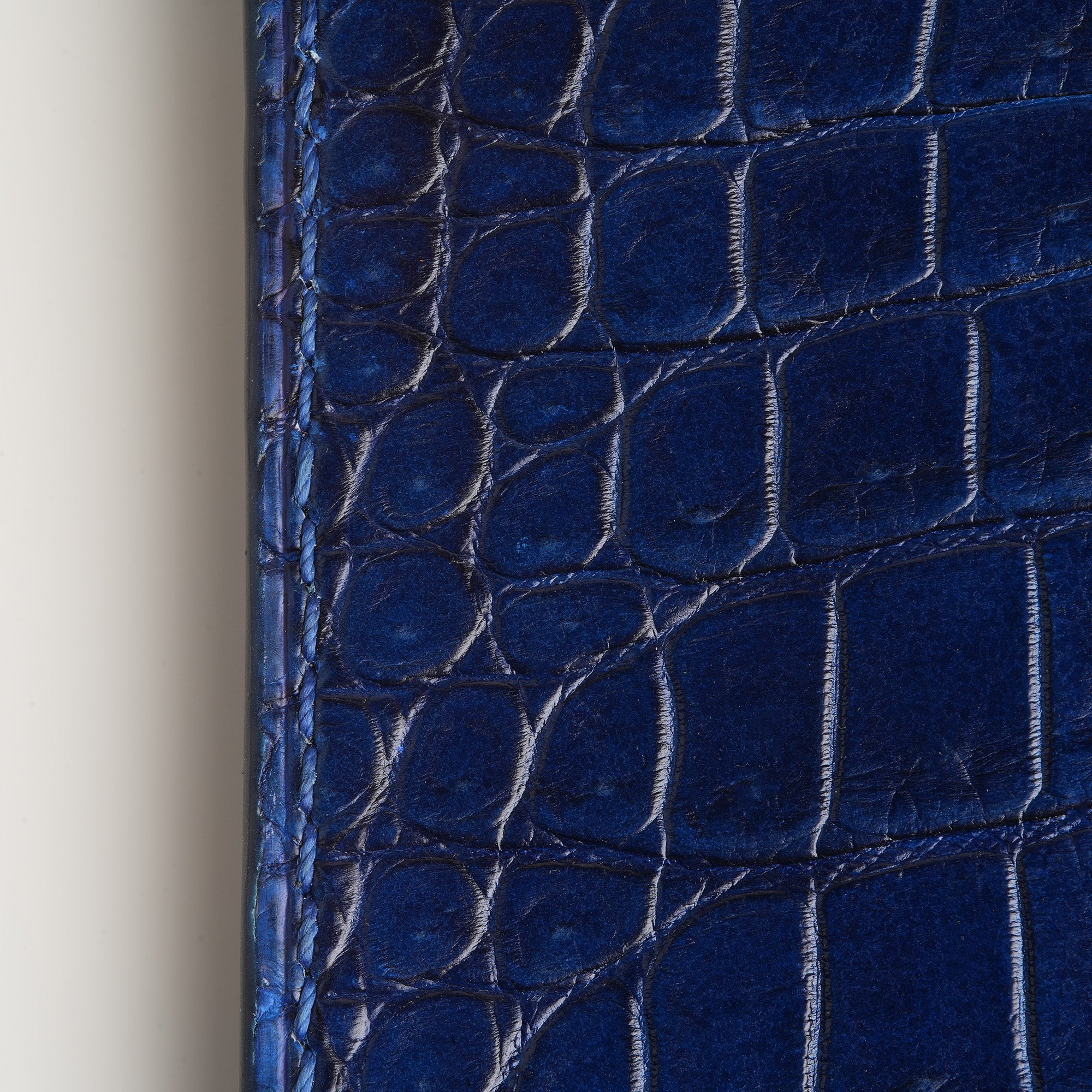 Dark Blue Crocodile Leather Long Wallet