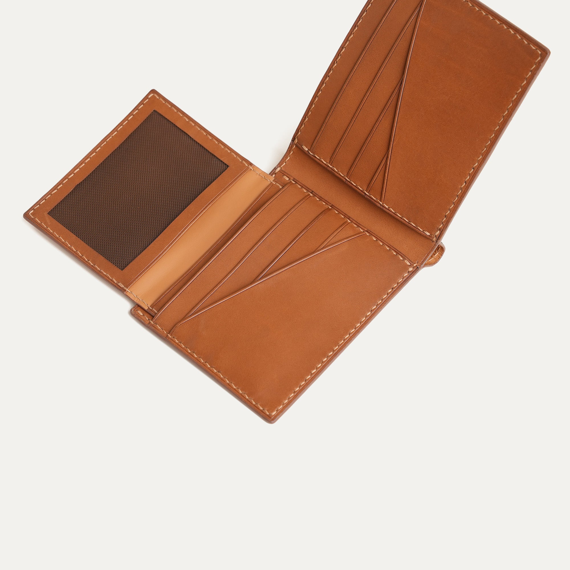 Dark Brown Box Calfskin Mix Golden Barenia Leather Bifold Wallet with Removable Passcase