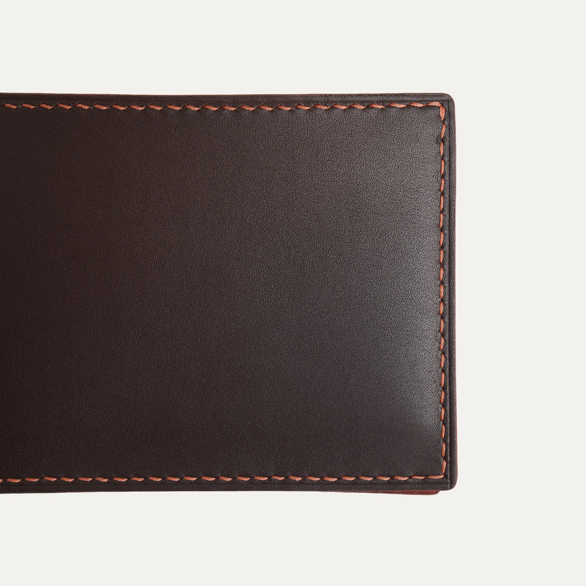 Dark Brown Box Calfskin Mix Golden Barenia Leather Bifold Wallet with Removable Passcase