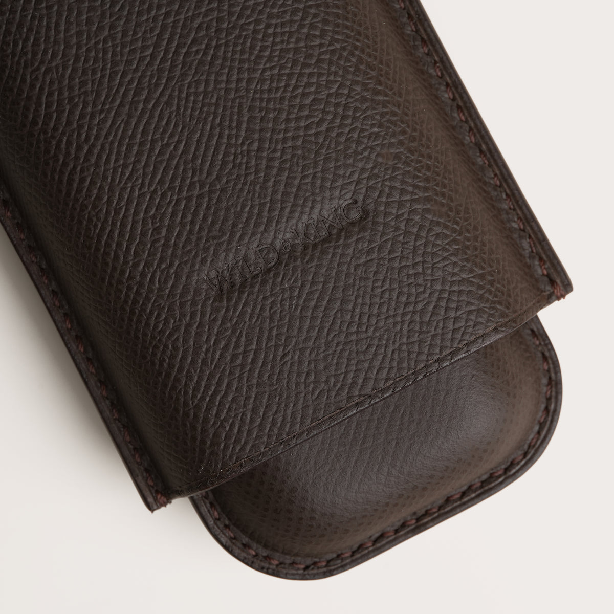 Dark Brown Epsom Leather Cigar Case