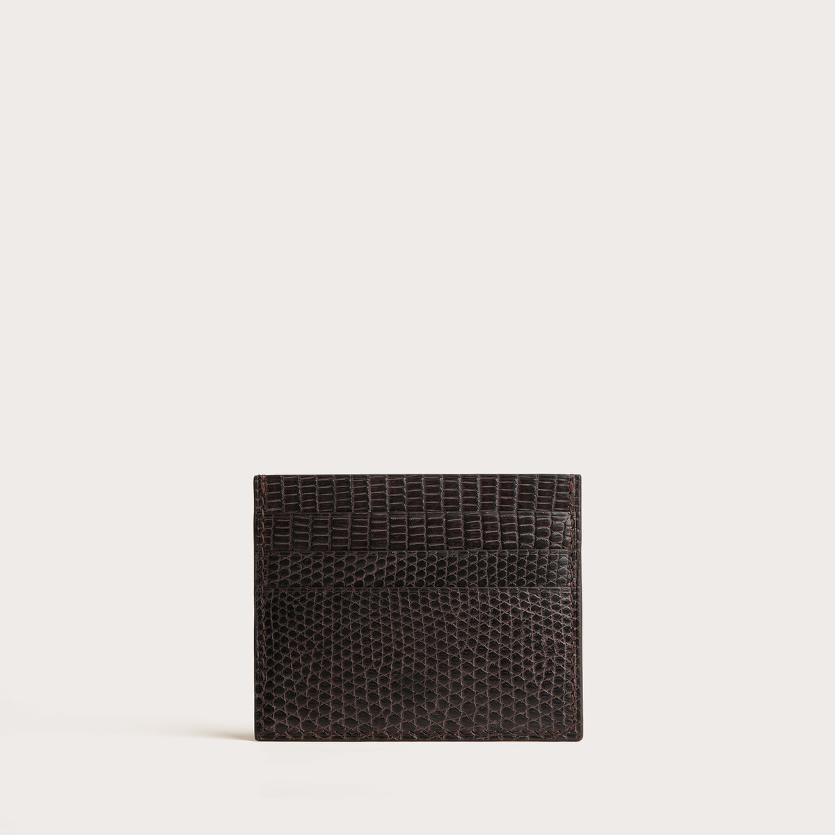 Dark Brown Lizard Leather Card Holder
