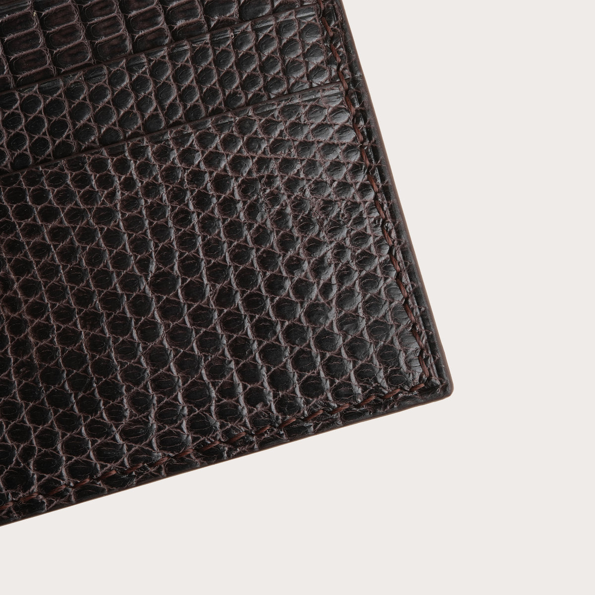 Dark Brown Lizard Leather Card Holder