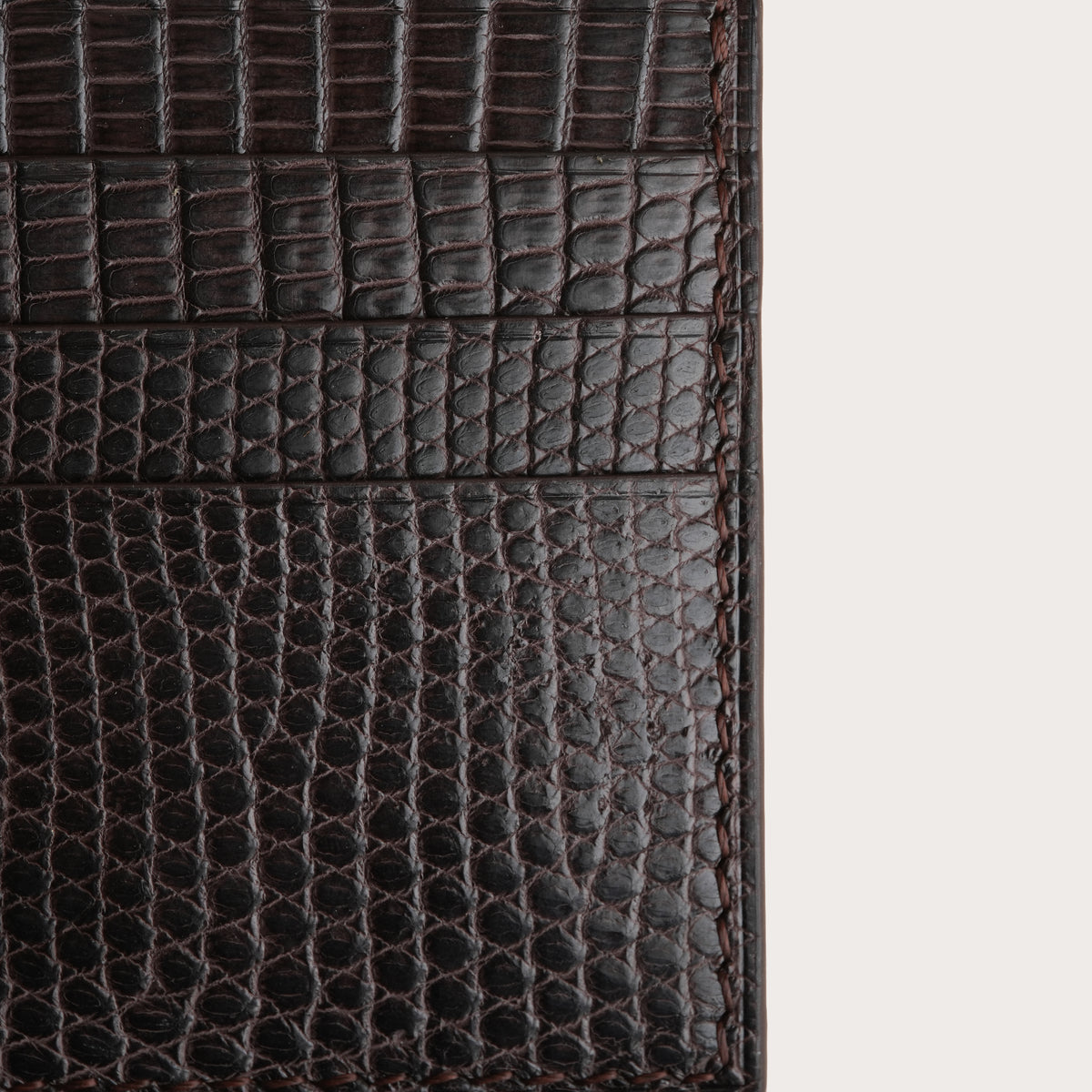 Dark Brown Lizard Leather Card Holder