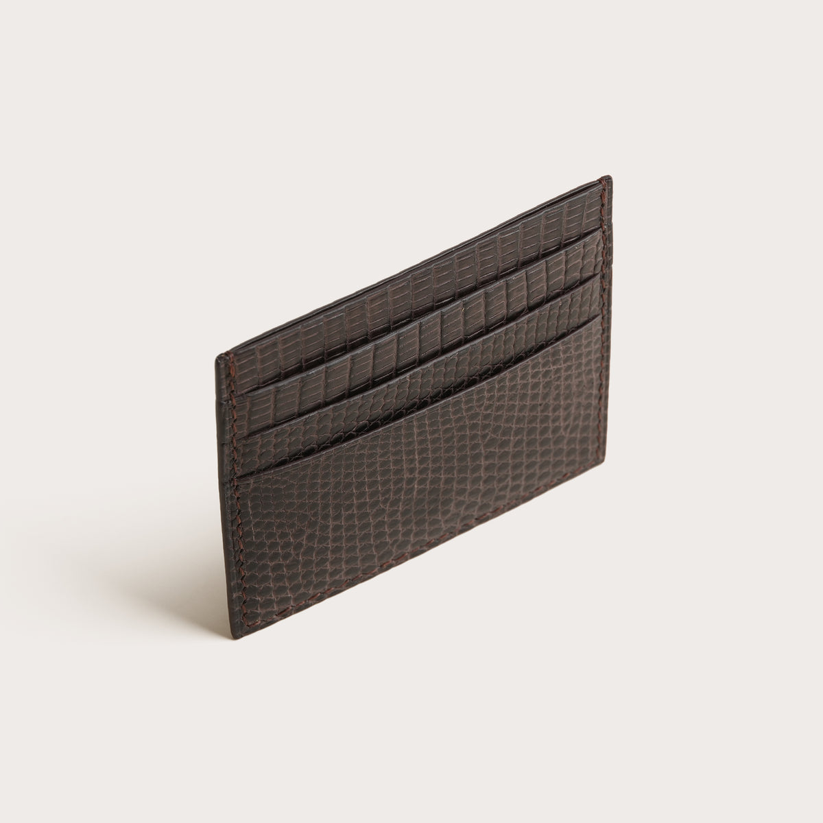 Dark Brown Lizard Leather Card Holder