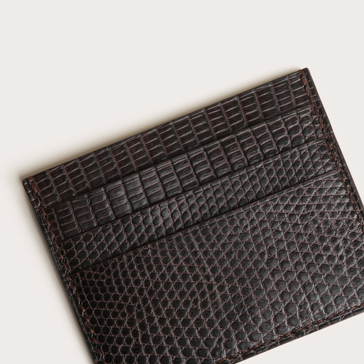 Dark Brown Lizard Leather Card Holder
