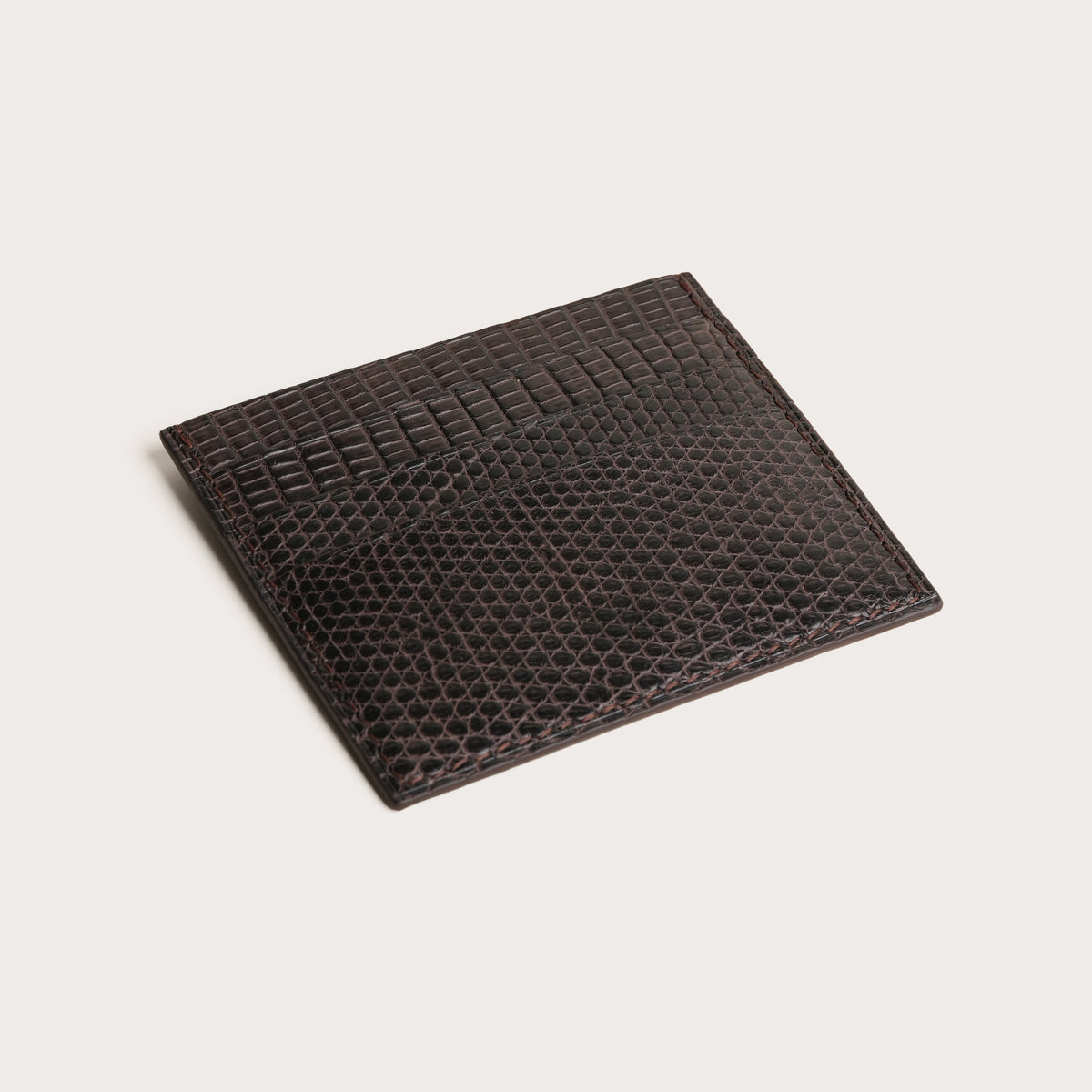 Dark Brown Lizard Leather Card Holder