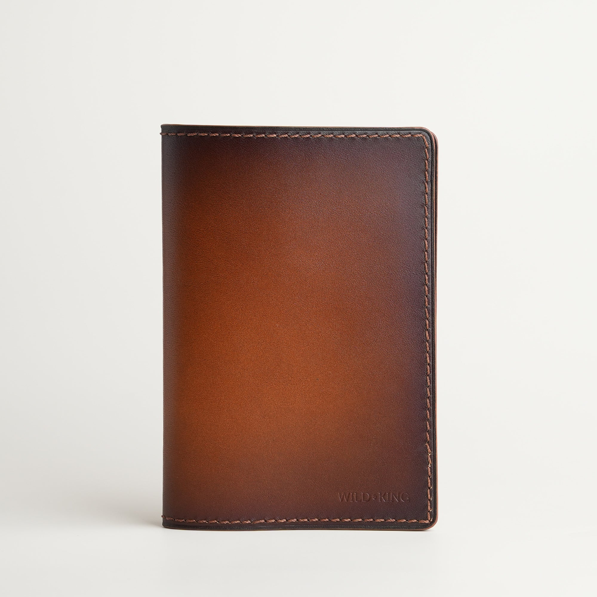 Dark Brown Leather Passport Wallet - Patina Finish