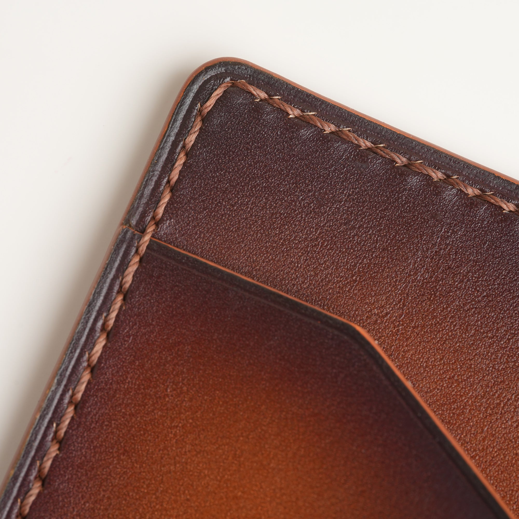 Dark Brown Leather Passport Wallet - Patina Finish