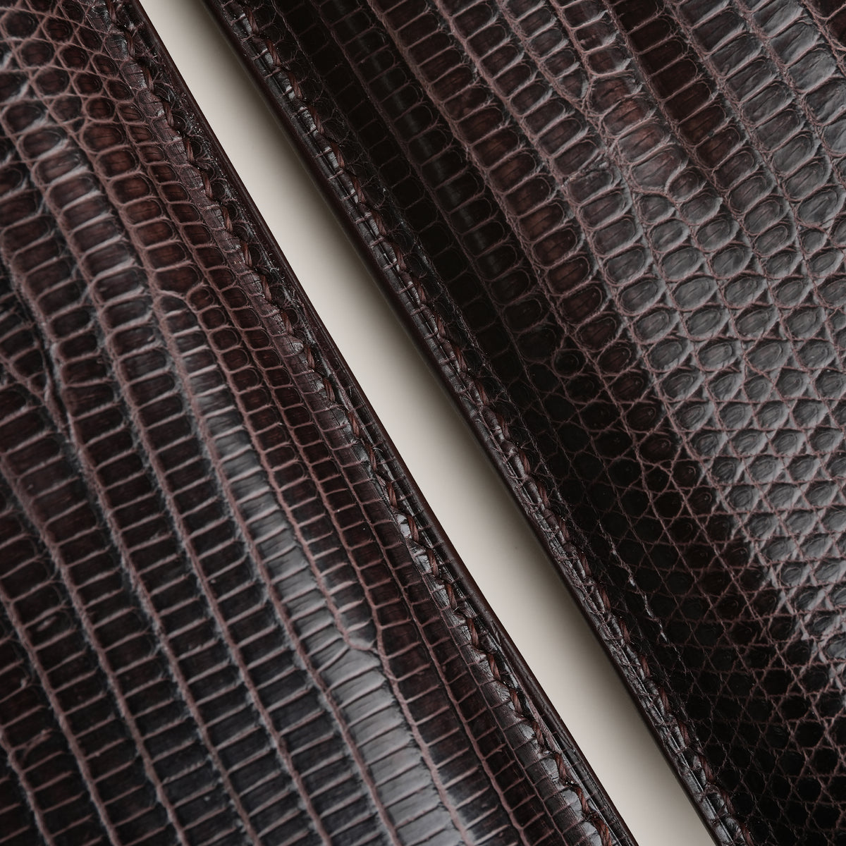 Dark Brown Lizard Leather Cigar Case