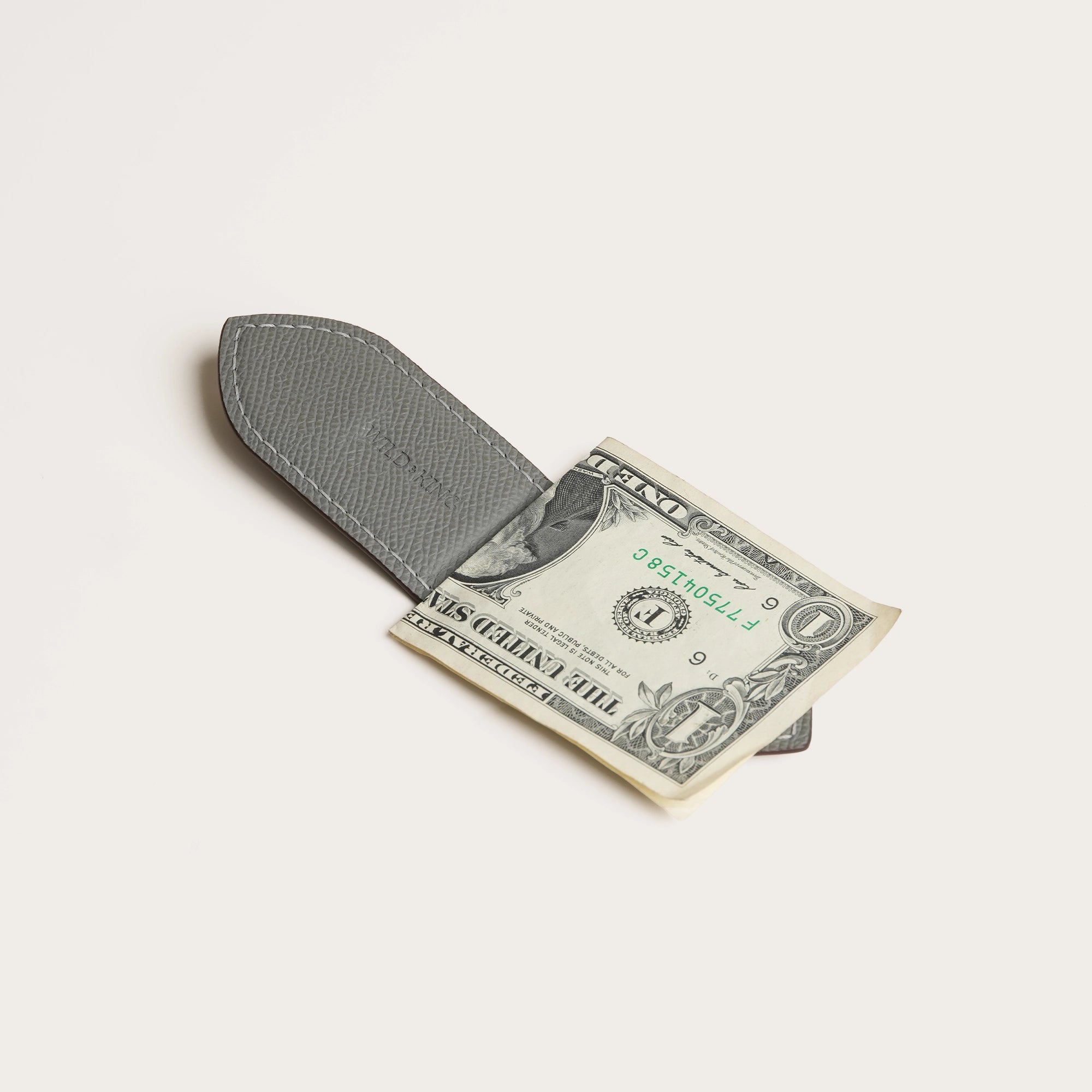 Dark Taupe Peccary Leather Money Clip - Pointed Shape