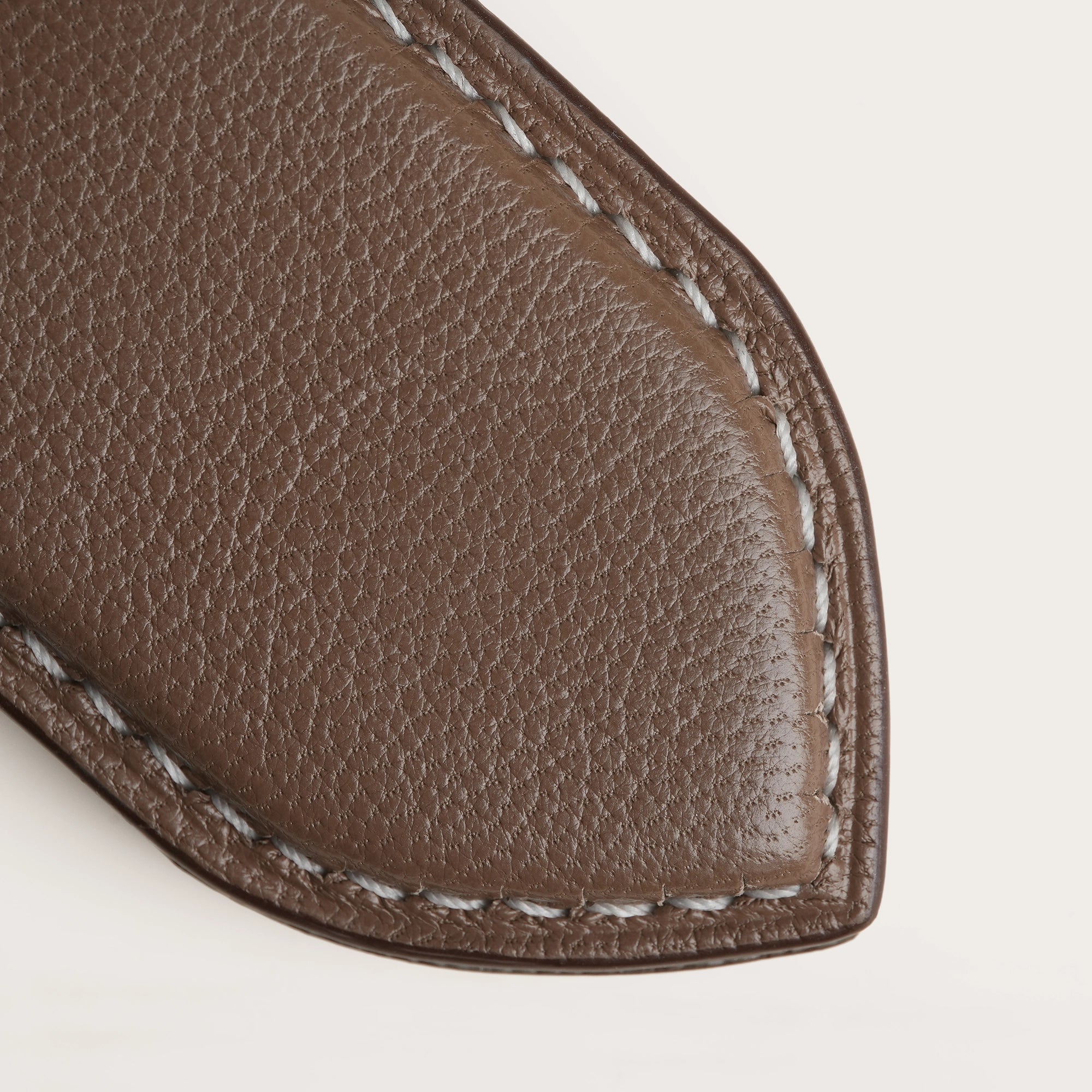 Dark Taupe Peccary Leather Money Clip - Pointed Shape