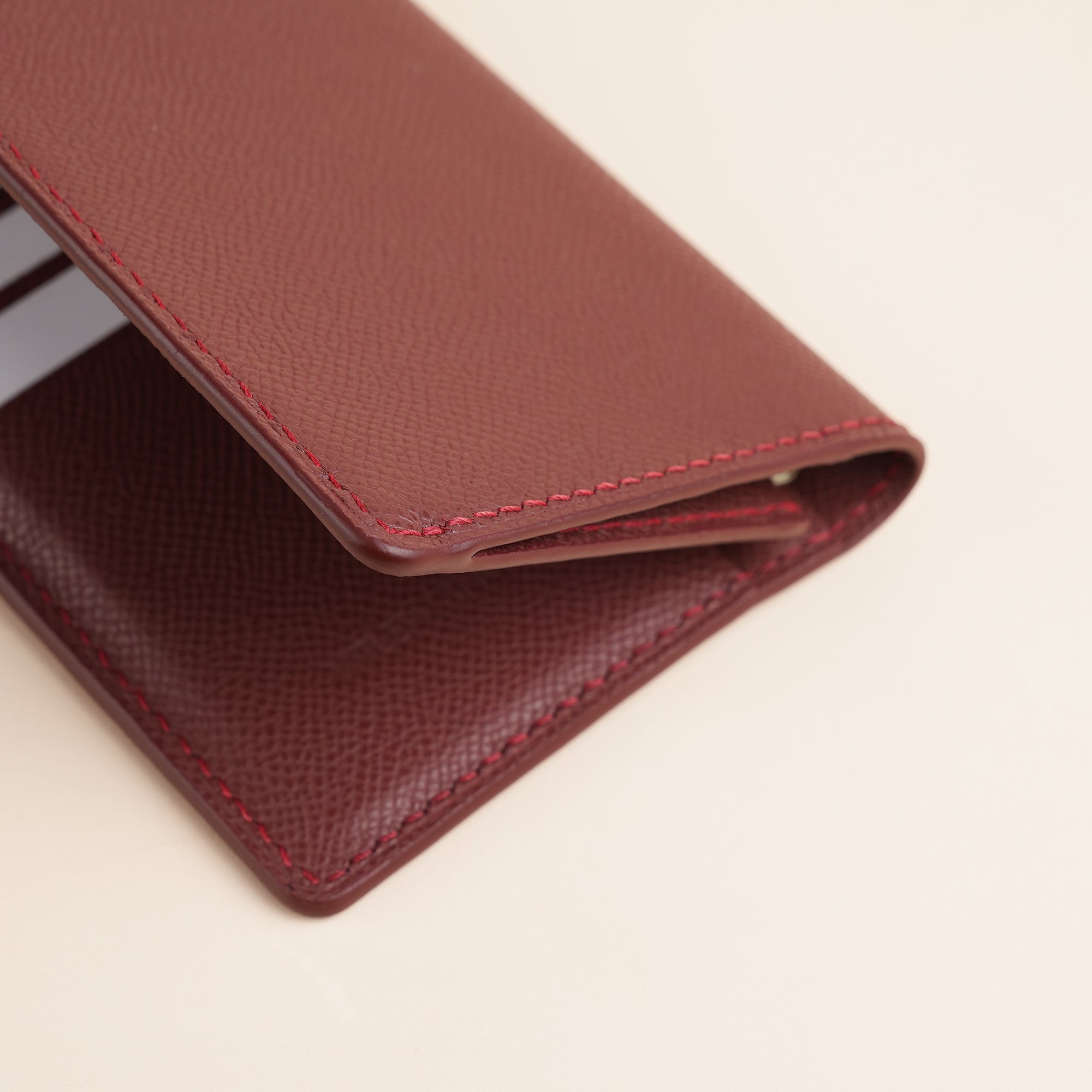 Burgundy Epsom Leather Long Wallet