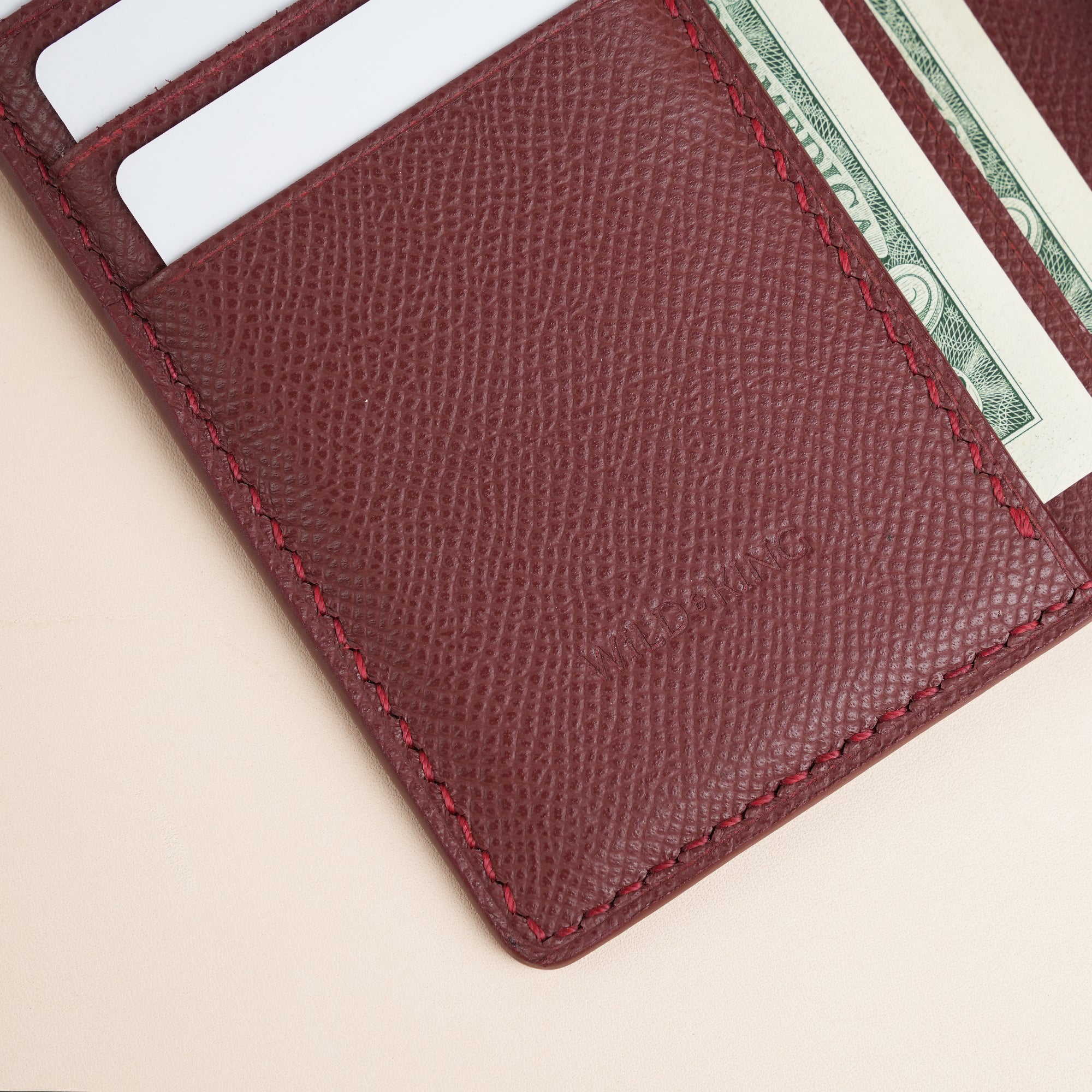 Burgundy Epsom Leather Long Wallet