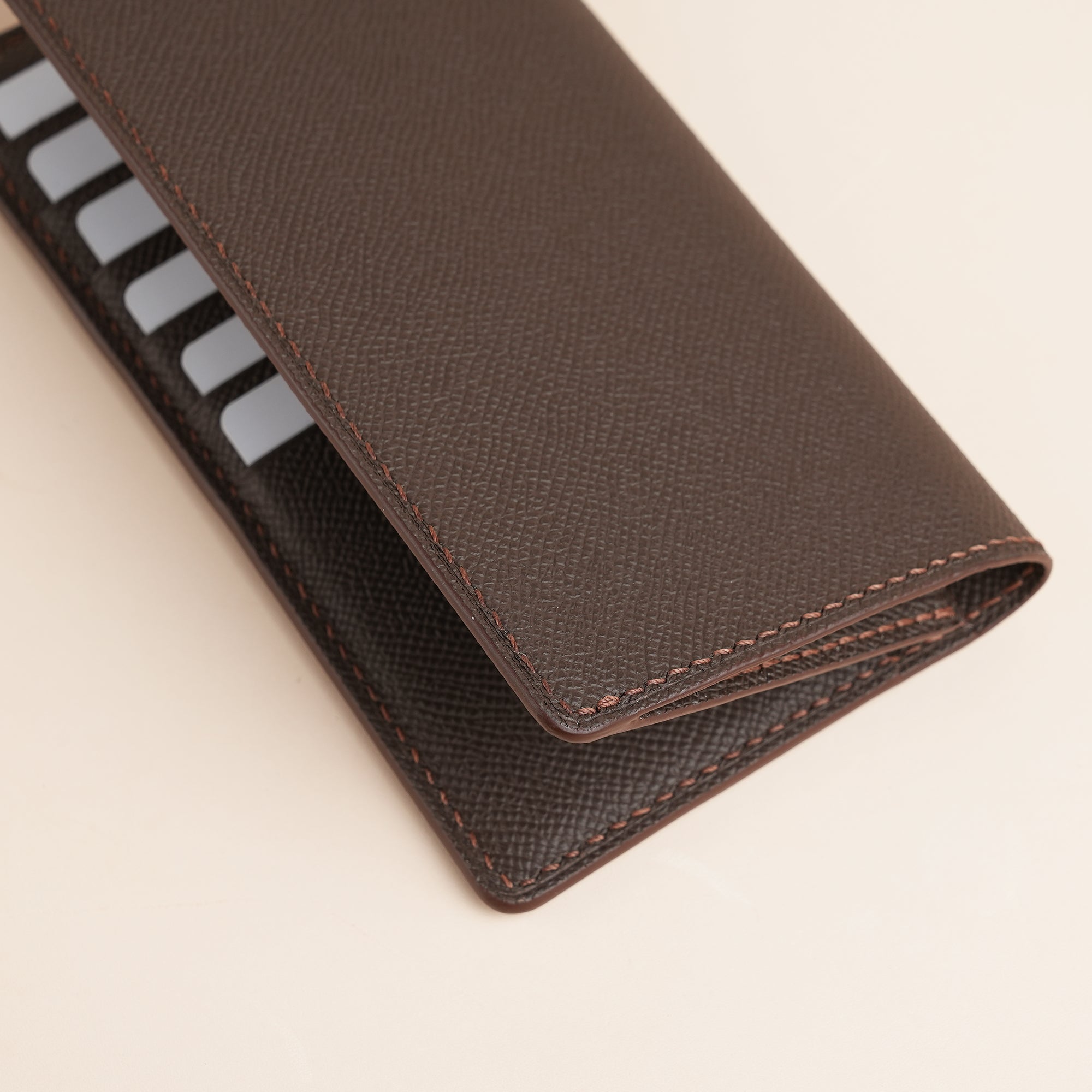 Choco Epsom Leather Long Wallet