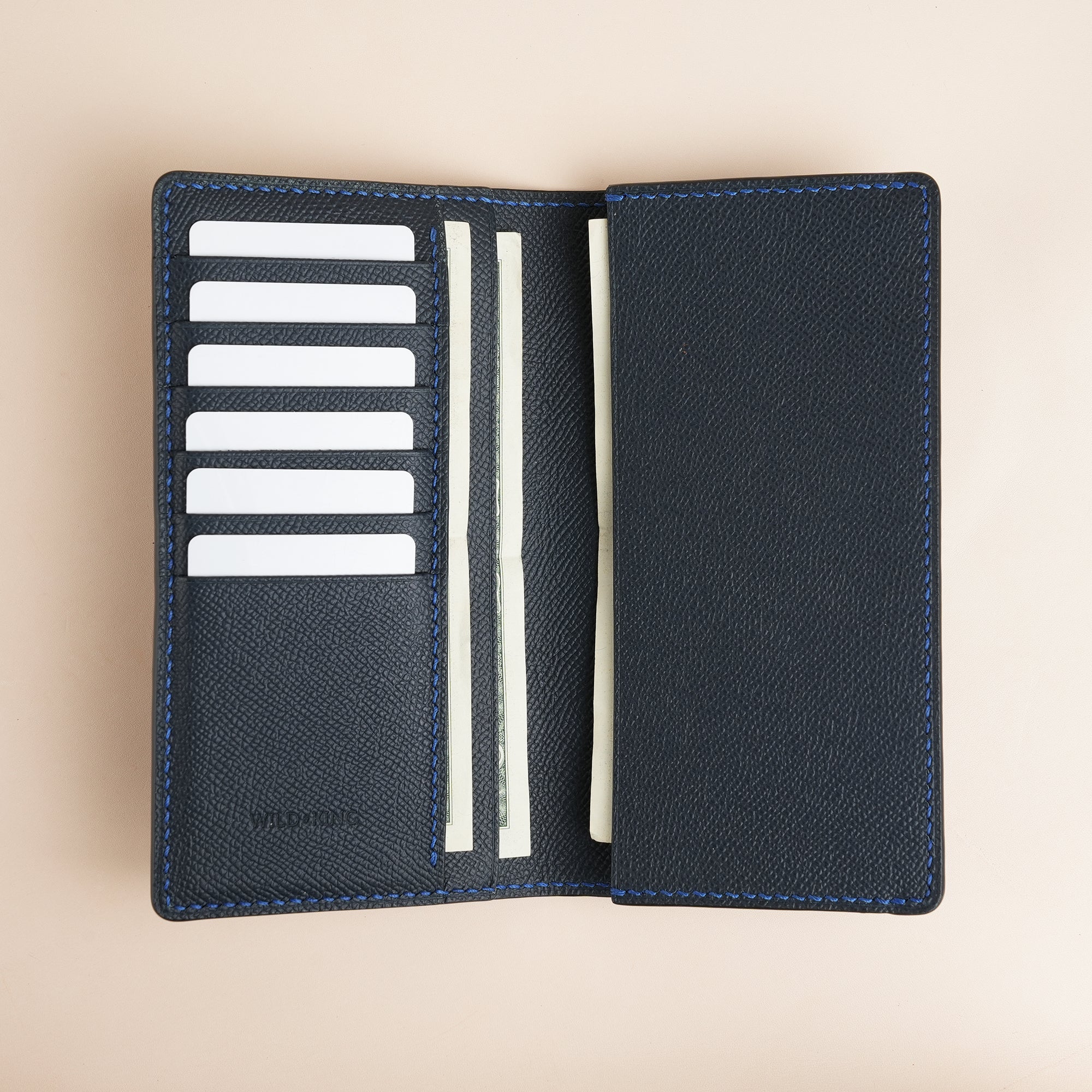 Navy Epsom Leather Long Wallet