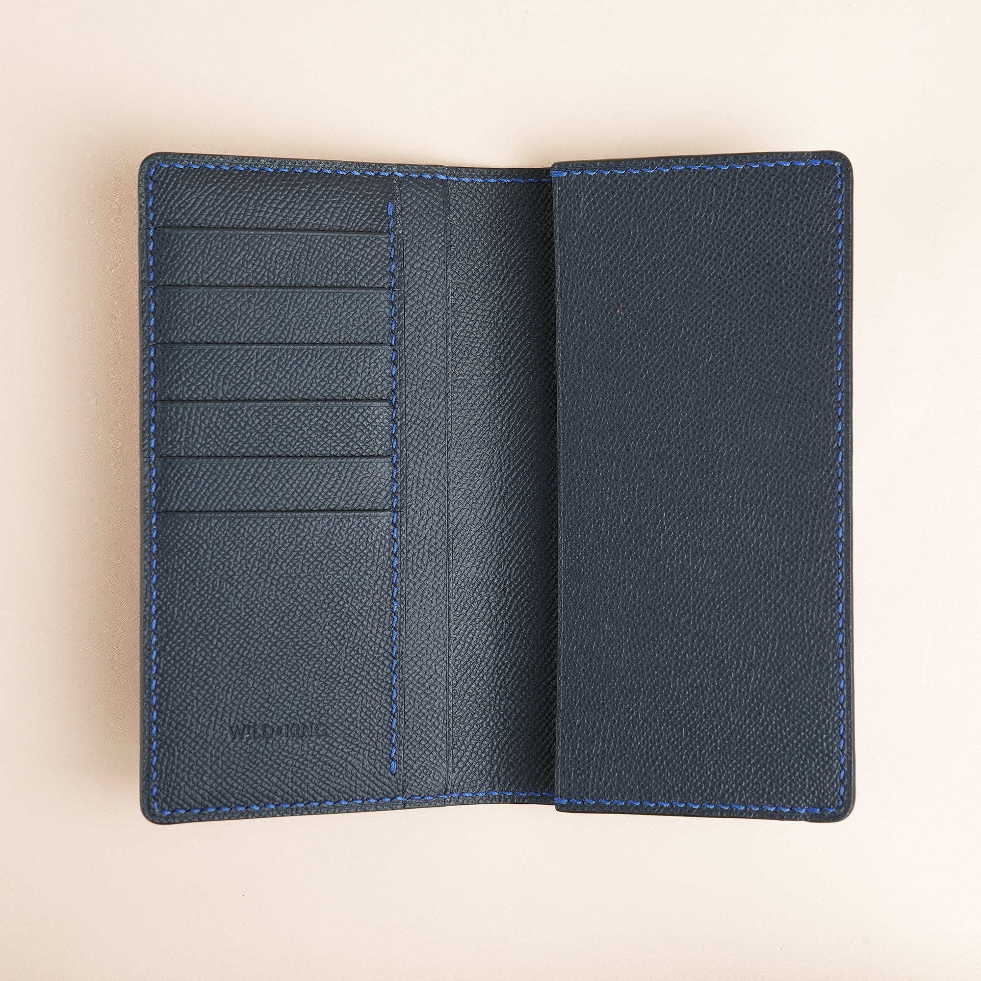 Navy Epsom Leather Long Wallet