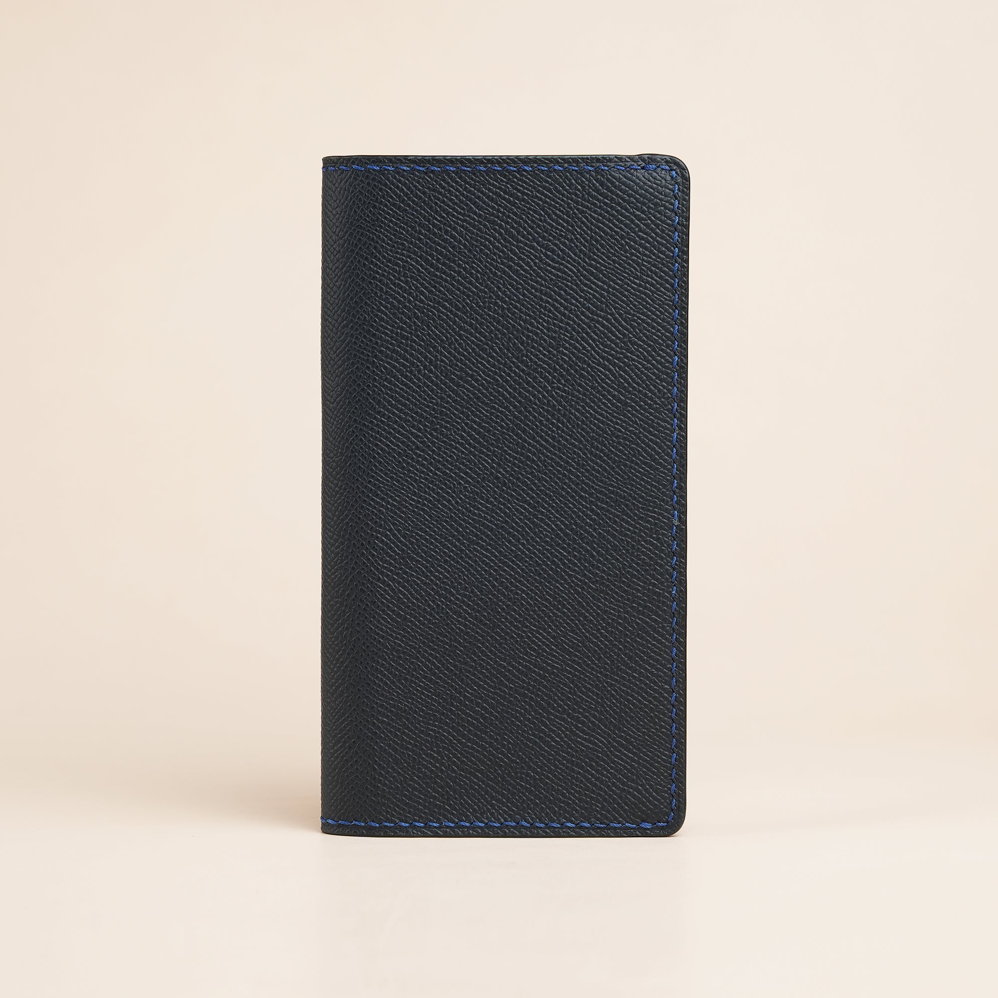 Navy Epsom Leather Long Wallet