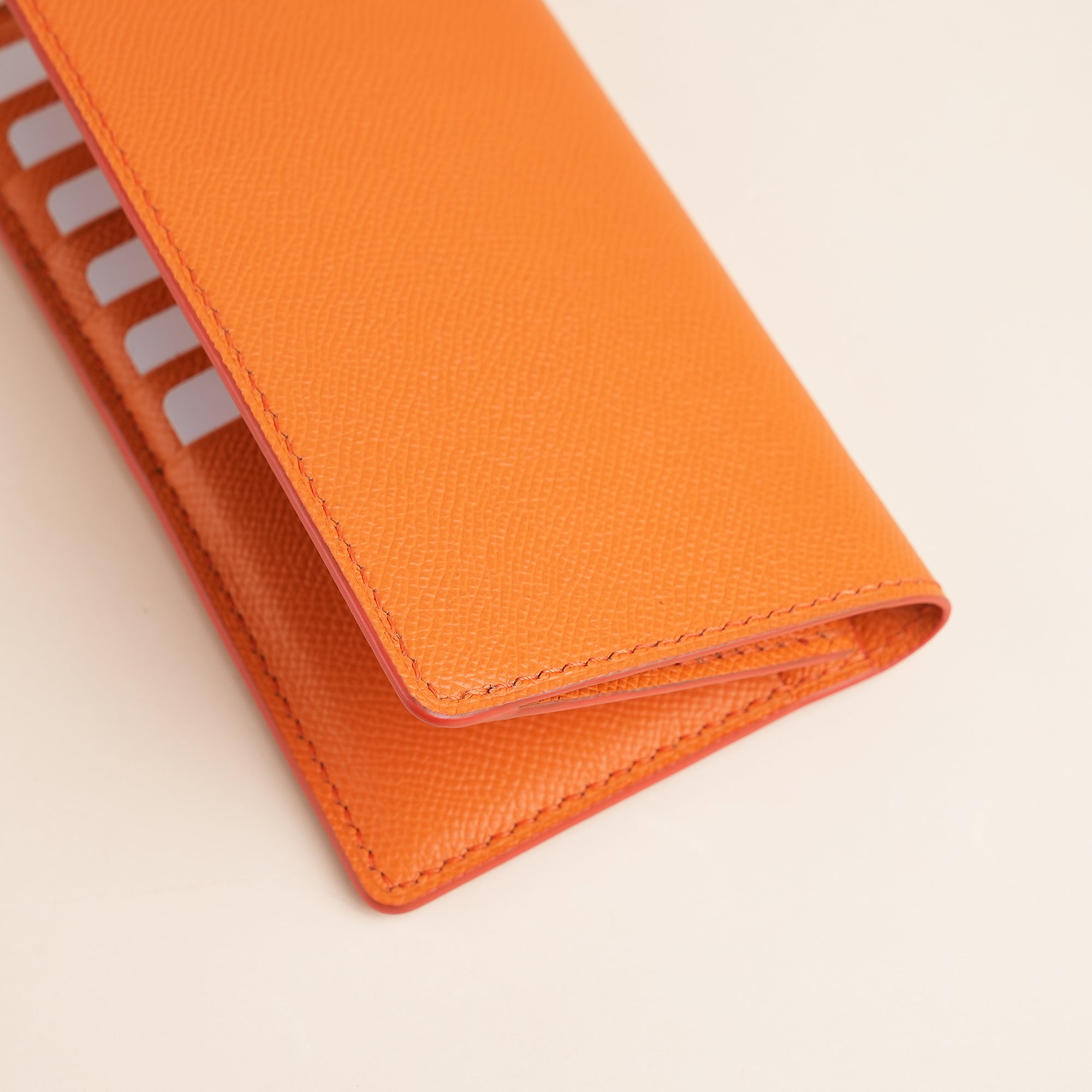 Orange Epsom Leather Long Wallet