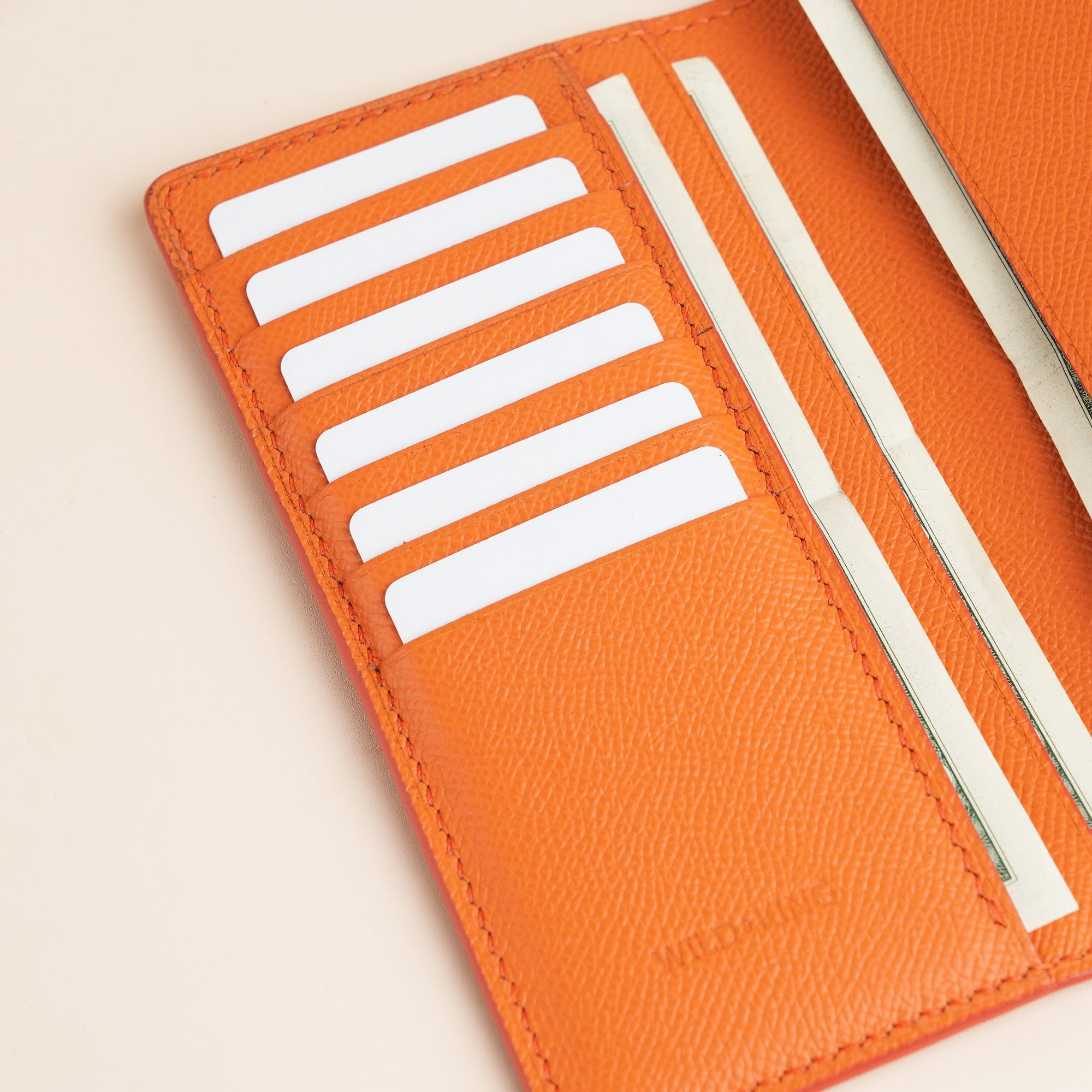 Orange Epsom Leather Long Wallet