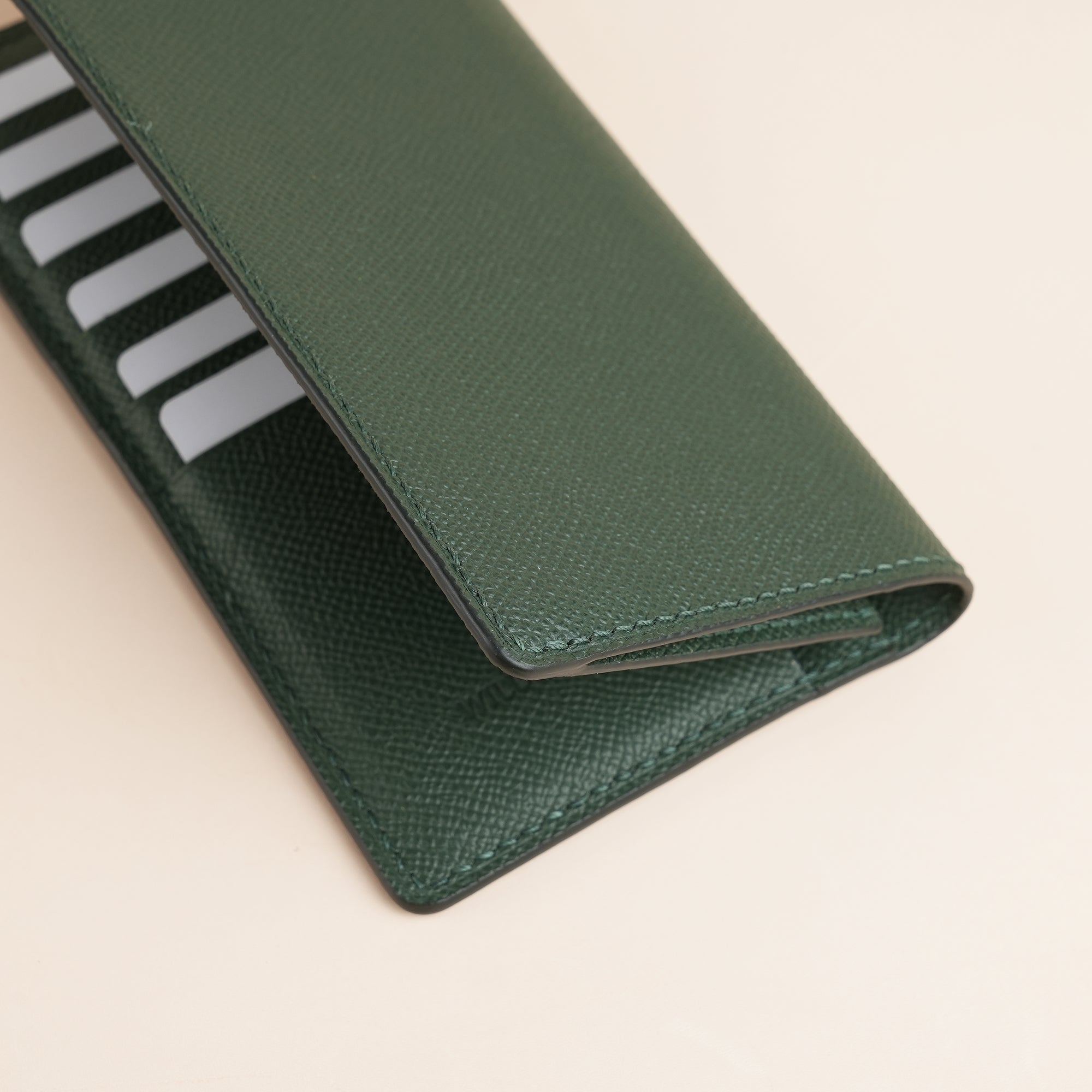 Green Epsom Leather Long Wallet