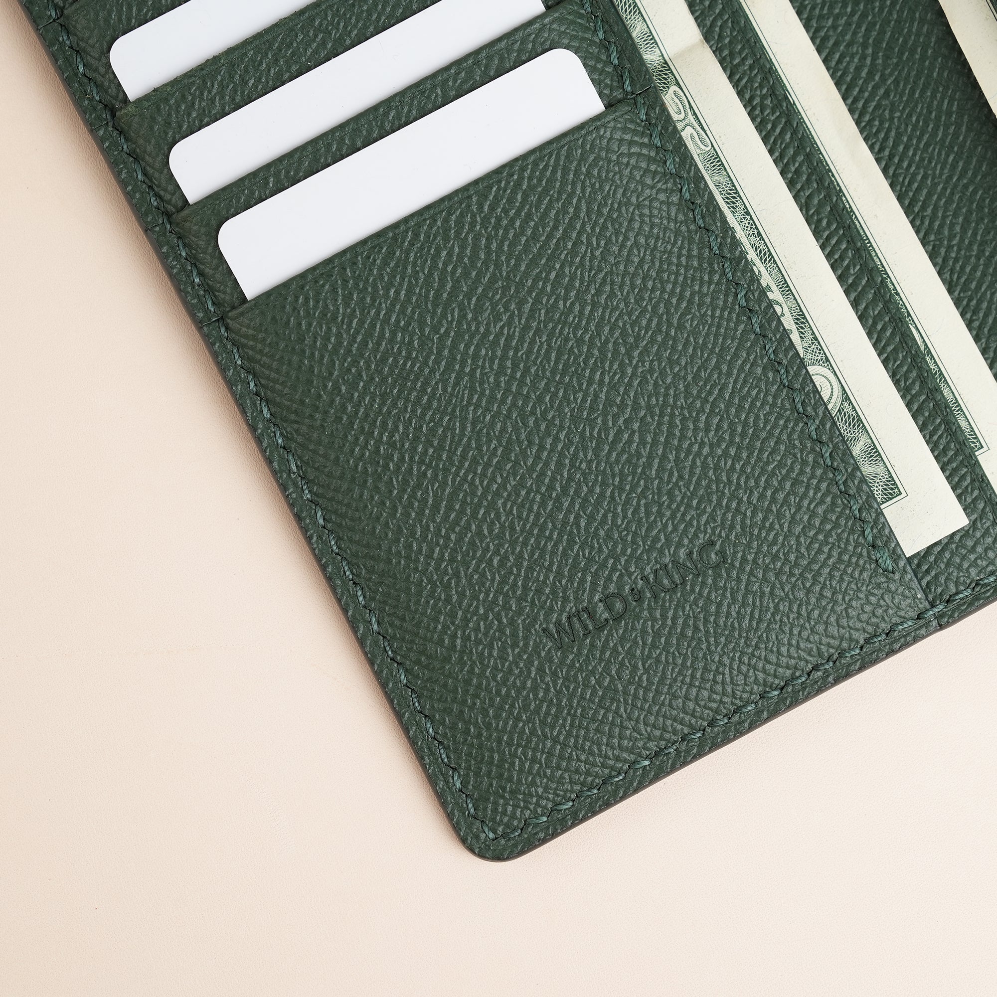 Green Epsom Leather Long Wallet