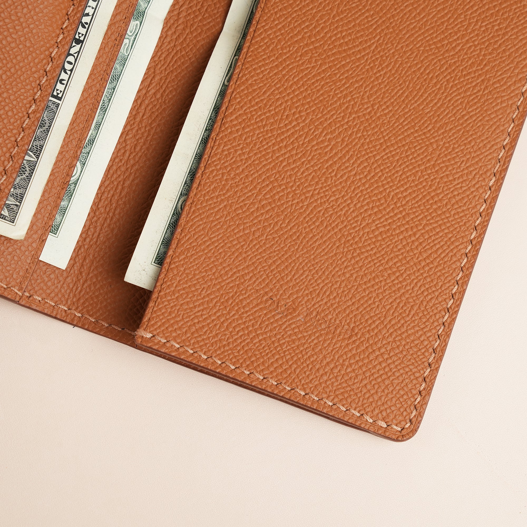 Golden Epsom Leather Long Wallet