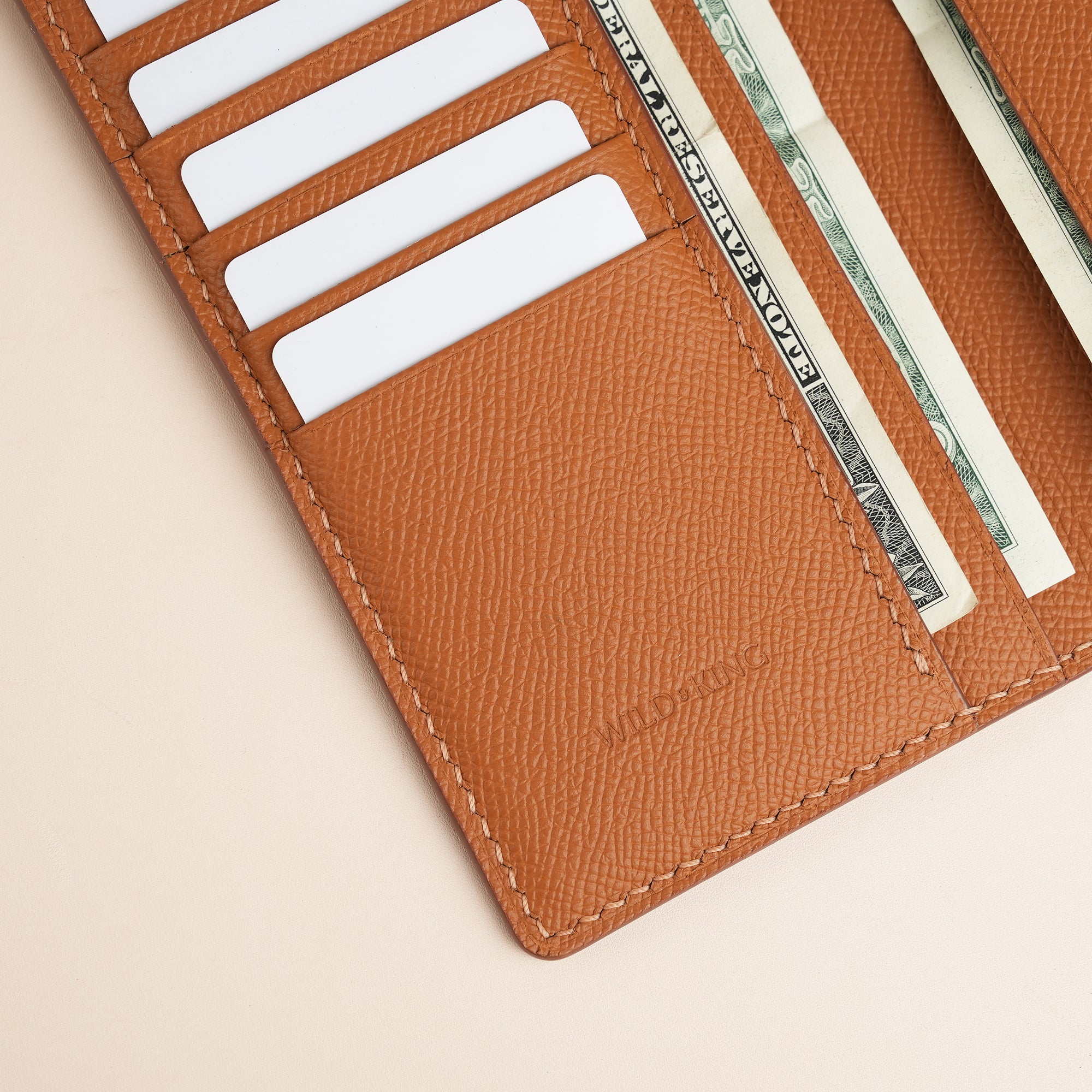 Golden Epsom Leather Long Wallet