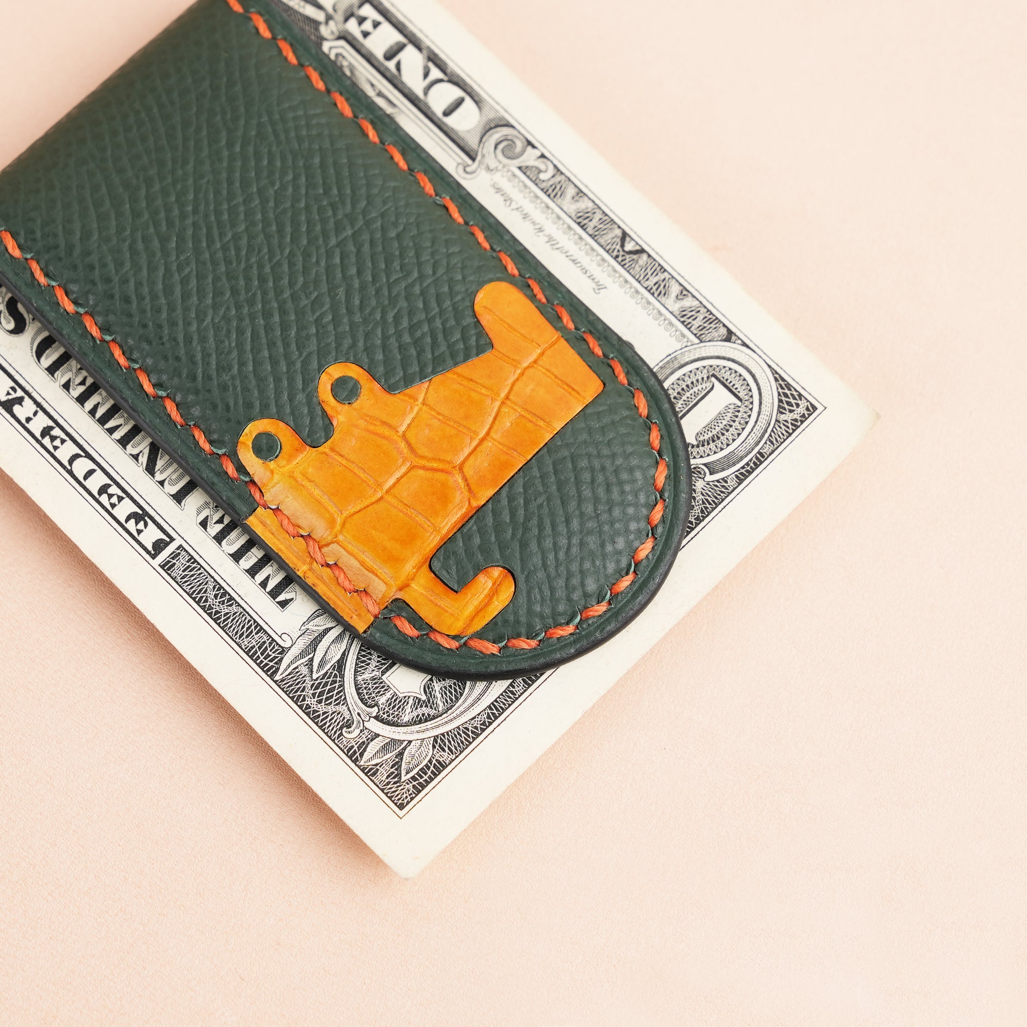 Epsom Leather Money Clip - Alligator Stupid