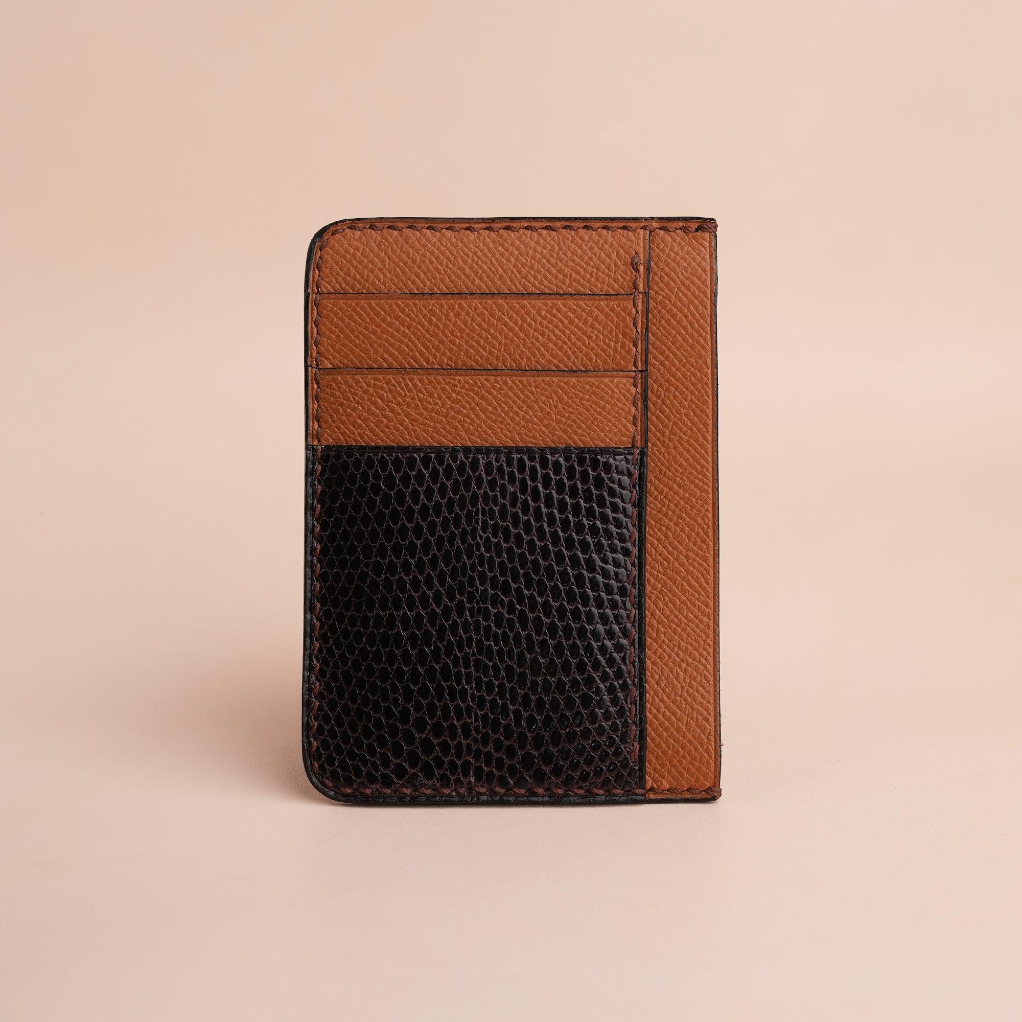 Brown Epsom Leather Card Holder Wallet Slim - WildandKing